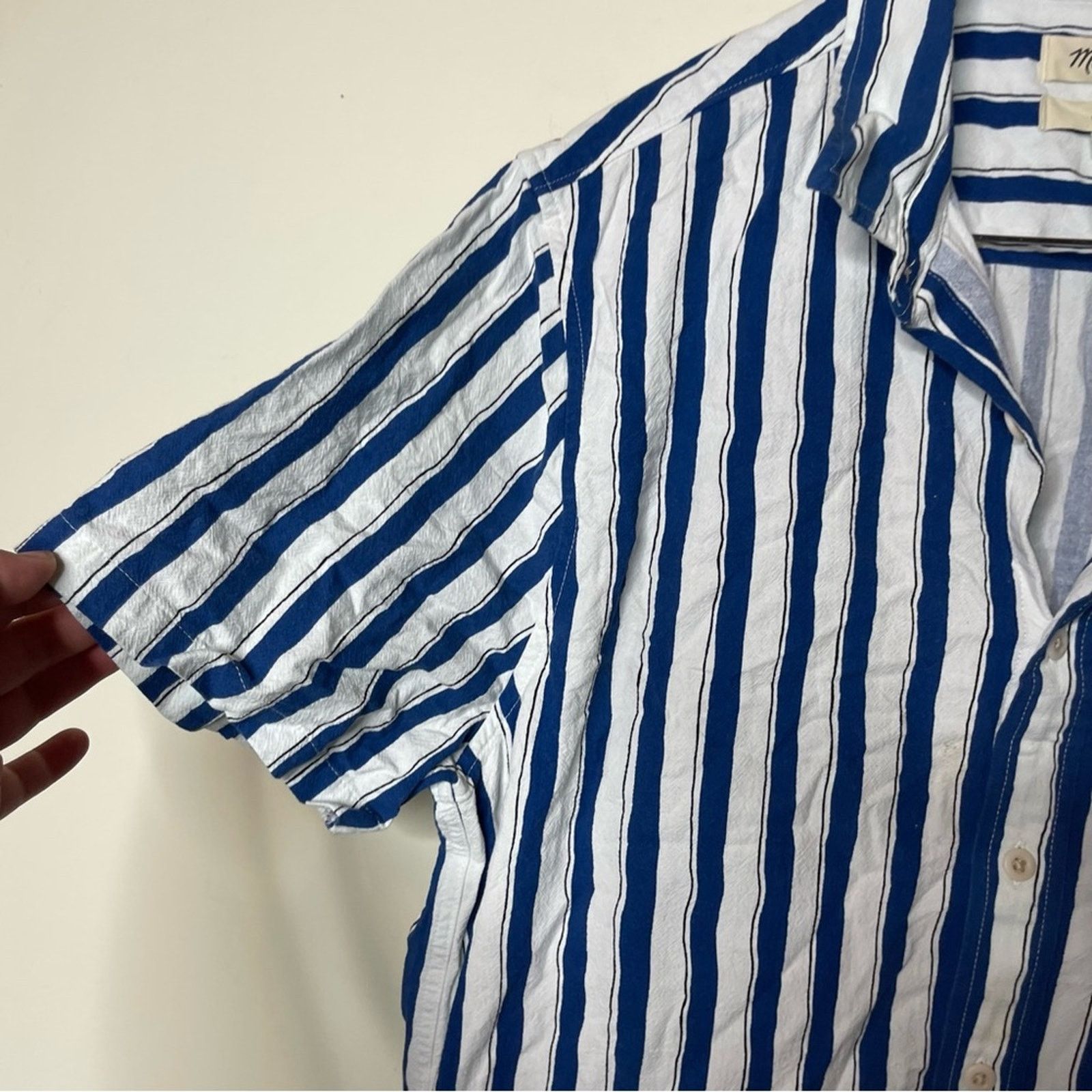 Madewell Madewell Crinkle Cotton Short-Sleeve Shirt Painted Stripe L Size US L / EU 52-54 / 3 - 4 Thumbnail