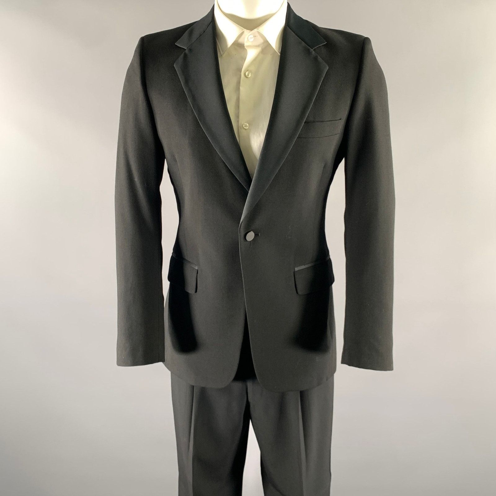 Other BARNEYS Size 38 Black Wool Notch Lapel Tuxedo Size 38R - 1 Thumbnail