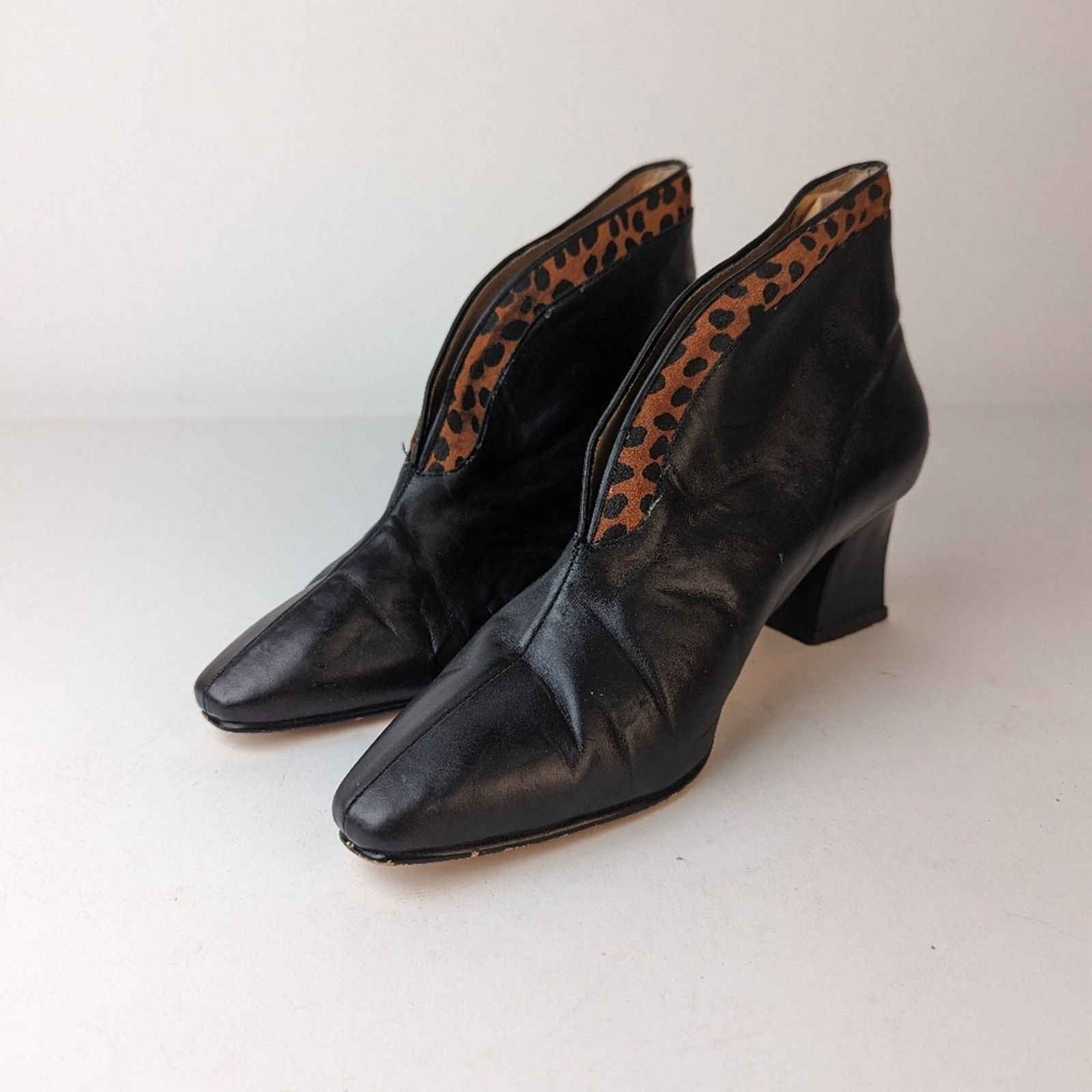 Vintage Vintage 80's Stefani Leather Ankle Boots - 7M Size US 7 / IT 37 - 4 Thumbnail