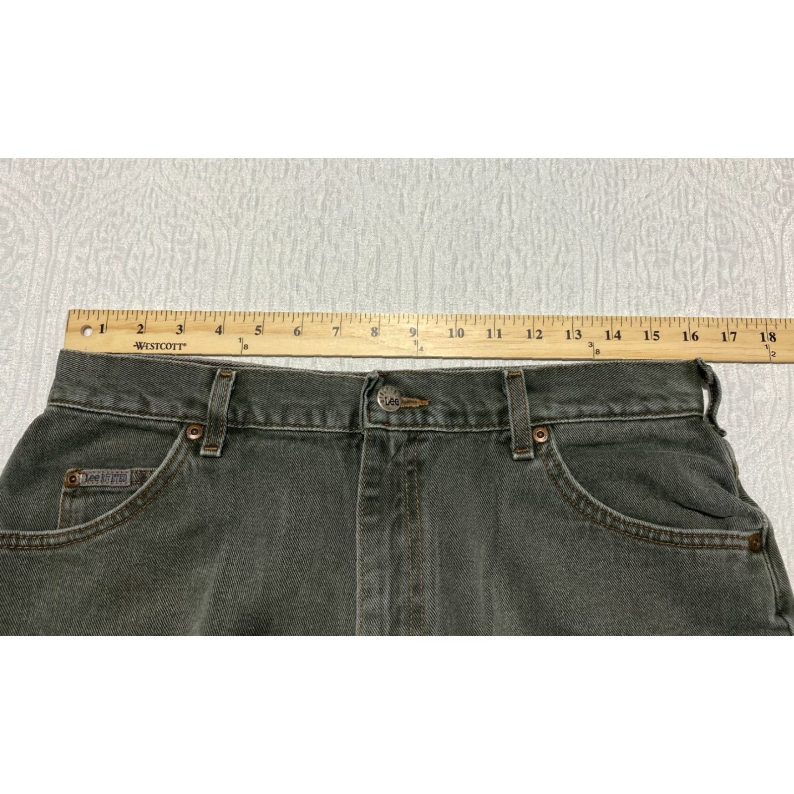 Lee VINTAGE Lee Jeans Womens Size 16 Petite Green 28in Inseam Tapered 5-Pocket Denim USA Size 30" / US 8 / IT 44 - 4 Thumbnail