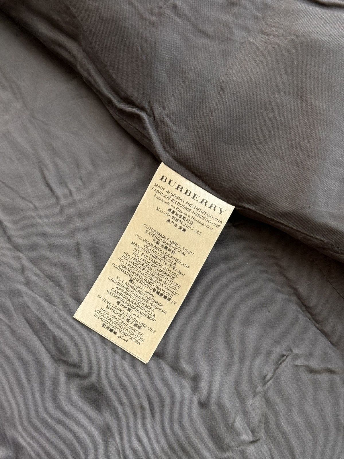 Burberry × Vintage Vintage Burberry Brit Luxury W’ Wool Grey Blend Peacoat Size S / US 4 / IT 40 - 14 Thumbnail