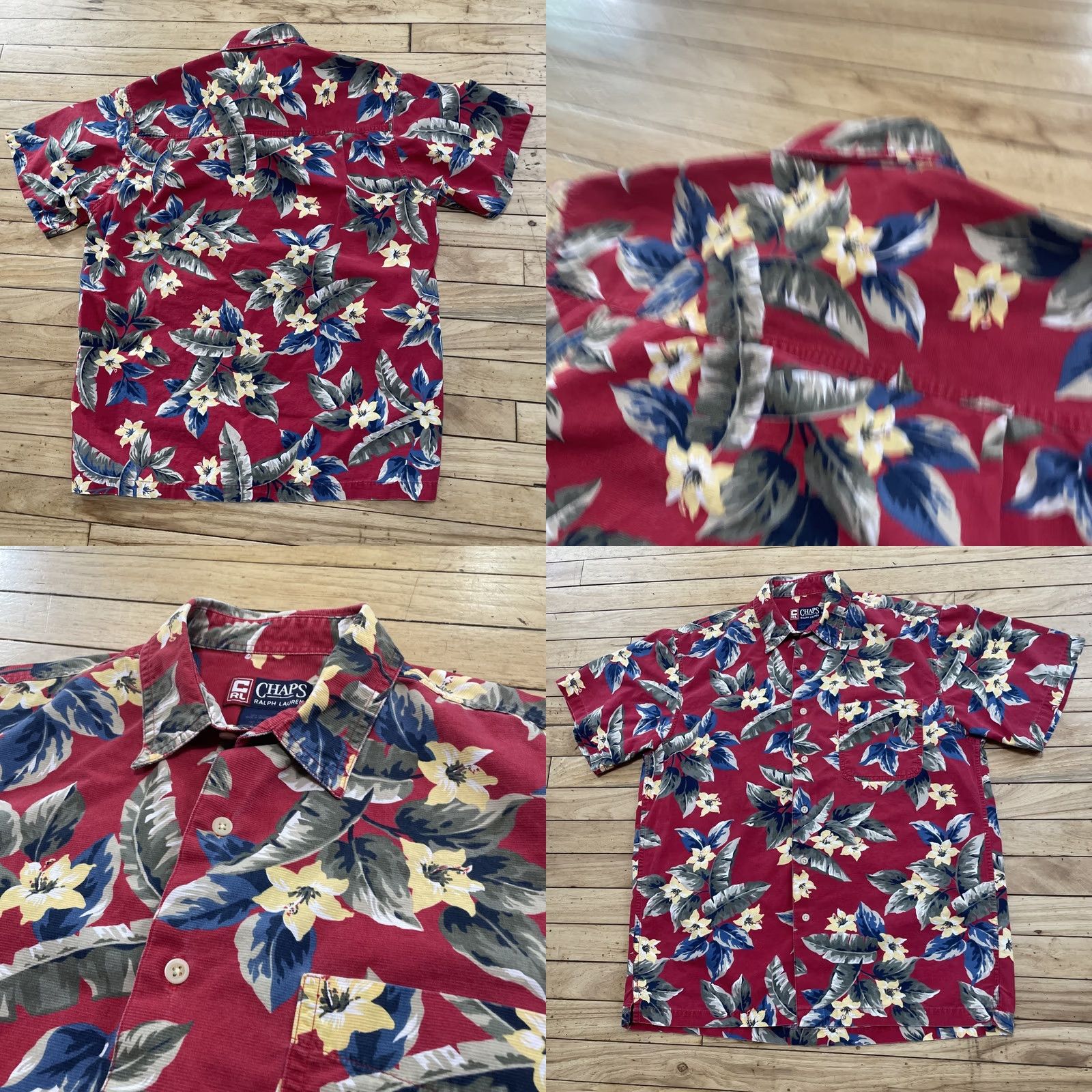 Ralph Lauren VINTAGE Chaps Ralph Lauren Hawaiian Shirt Men M Aloha Tropical Leaf ButtonUp Red Size US M / EU 48-50 / 2 - 9 Thumbnail