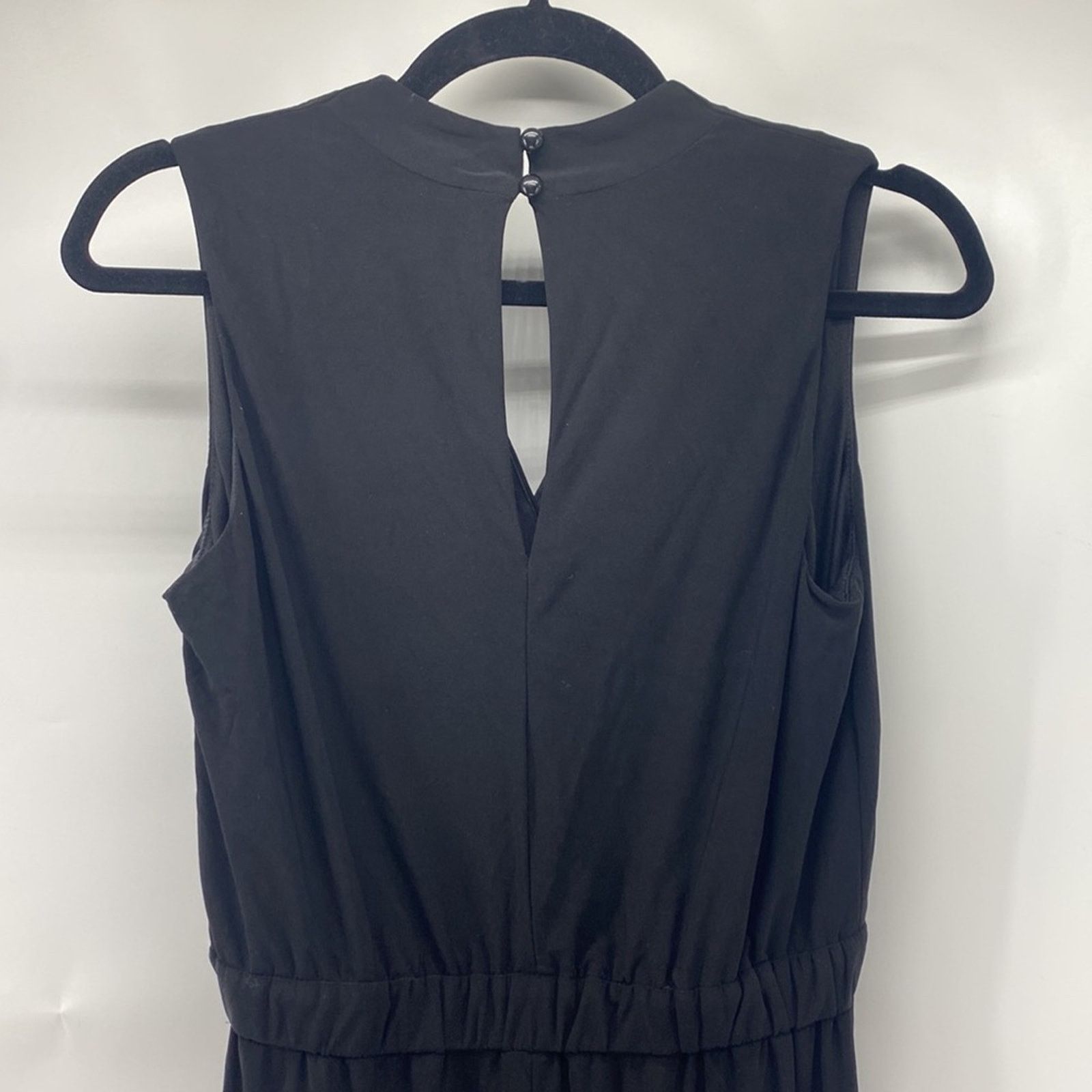 Other Sandra Darren black jumpsuit faux wrap top cropped wide leg Size 27" / US 4 / IT 40 - 9 Thumbnail