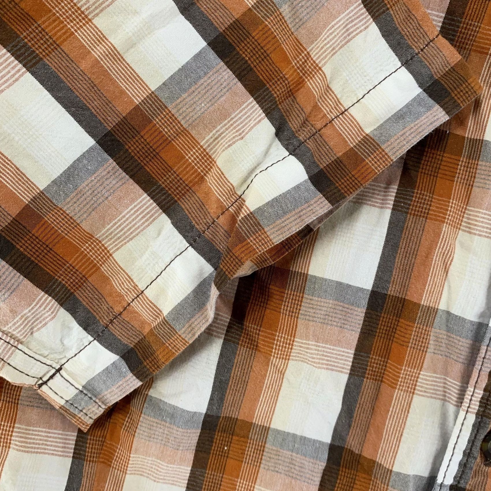 Carhartt Carhartt Shirt Mens Medium Essential Plaid Shirt Button Down Short Sleeve Workwear Orange Button-Up Cotton Plaid - Mens Size US M / EU 48-50 / 2 - 3 Thumbnail