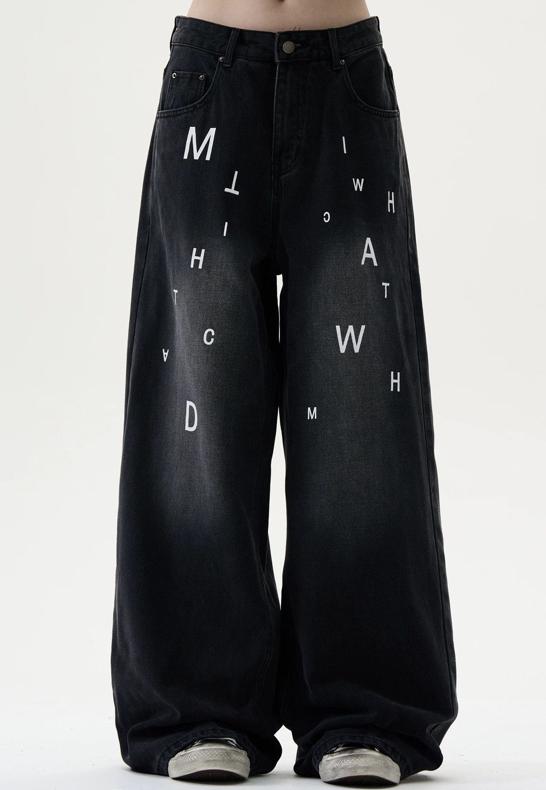 Japanese Brand × Vintage Outdoor retro punk faded letters loose fit jeans pants Size US 28 / EU 44 - 2 Thumbnail