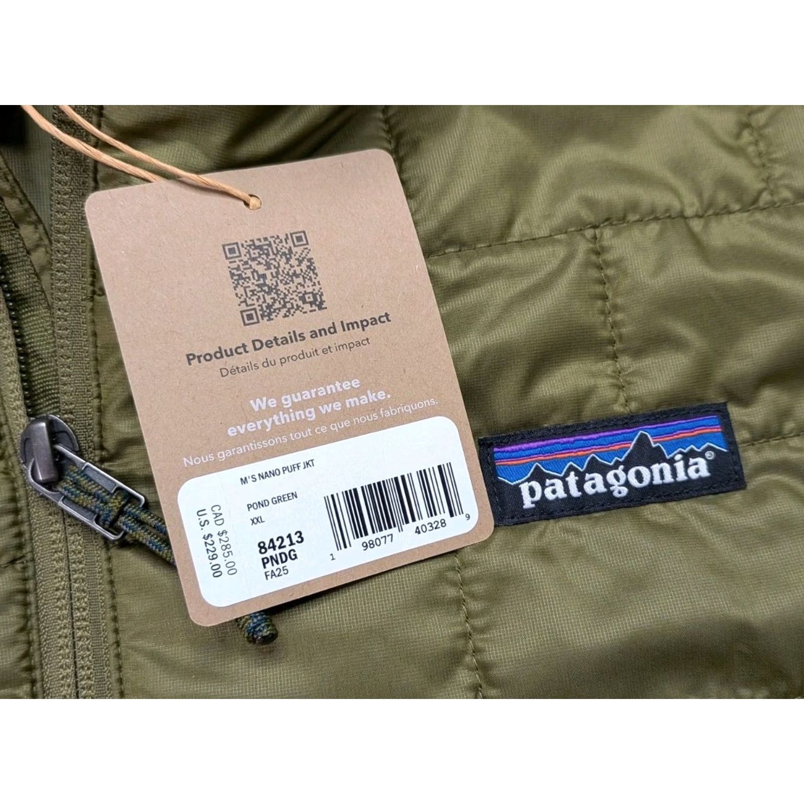 Patagonia Patagonia Nano Puff Jacket Full Zip Insulated Puffer Green 2XL Mens Size US XXL / EU 58 / 5 - 2 Thumbnail