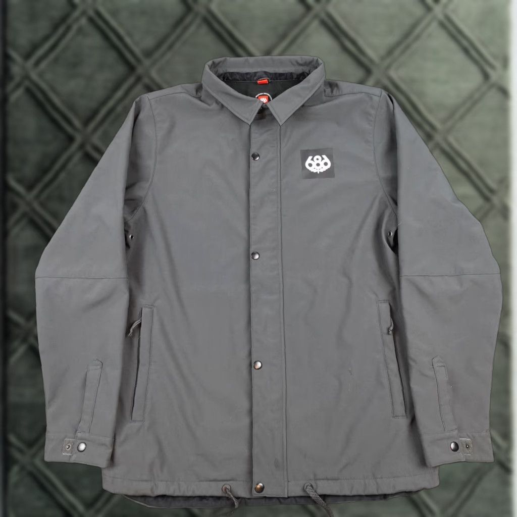 686 686 Jacket Mens Medium Black Windbreaker Snap Front Polyester Solid Skate Snow Size US M / EU 48-50 / 2 - 1 Thumbnail
