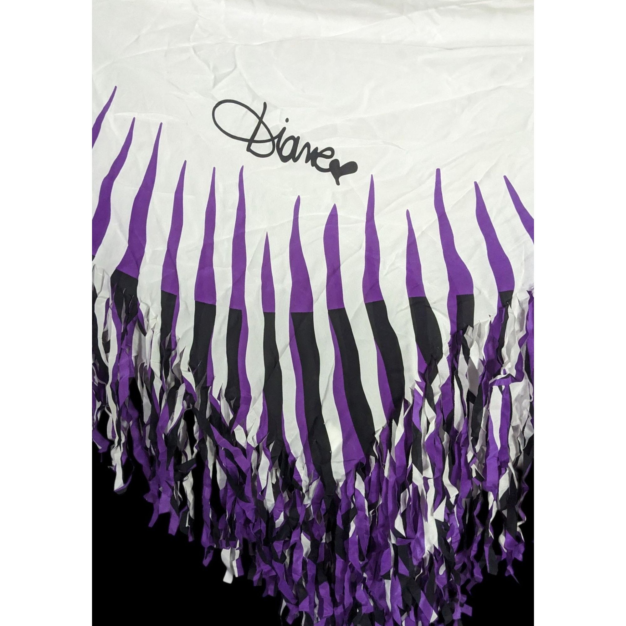 Diane von Furstenberg Vintage Diane Von Furstenberg Purple Stripe Silk Fringe Scar Size ONE SIZE - 7 Thumbnail