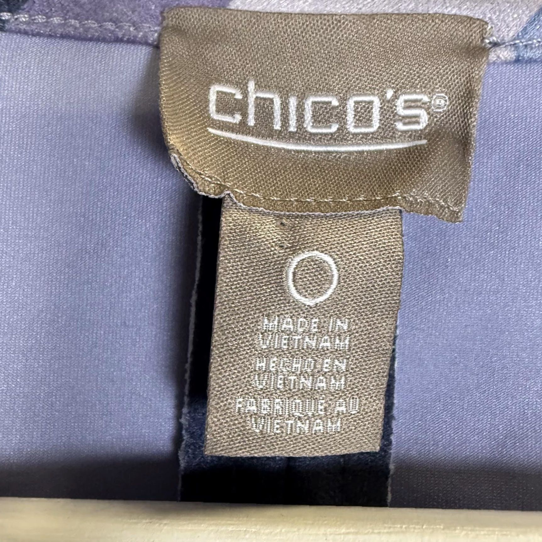 Vintage Chico's Blazer Women Size 0 Open Front Floral Lilac Blue Jacket Size XS / US 0-2 / IT 36-38 - 2 Thumbnail