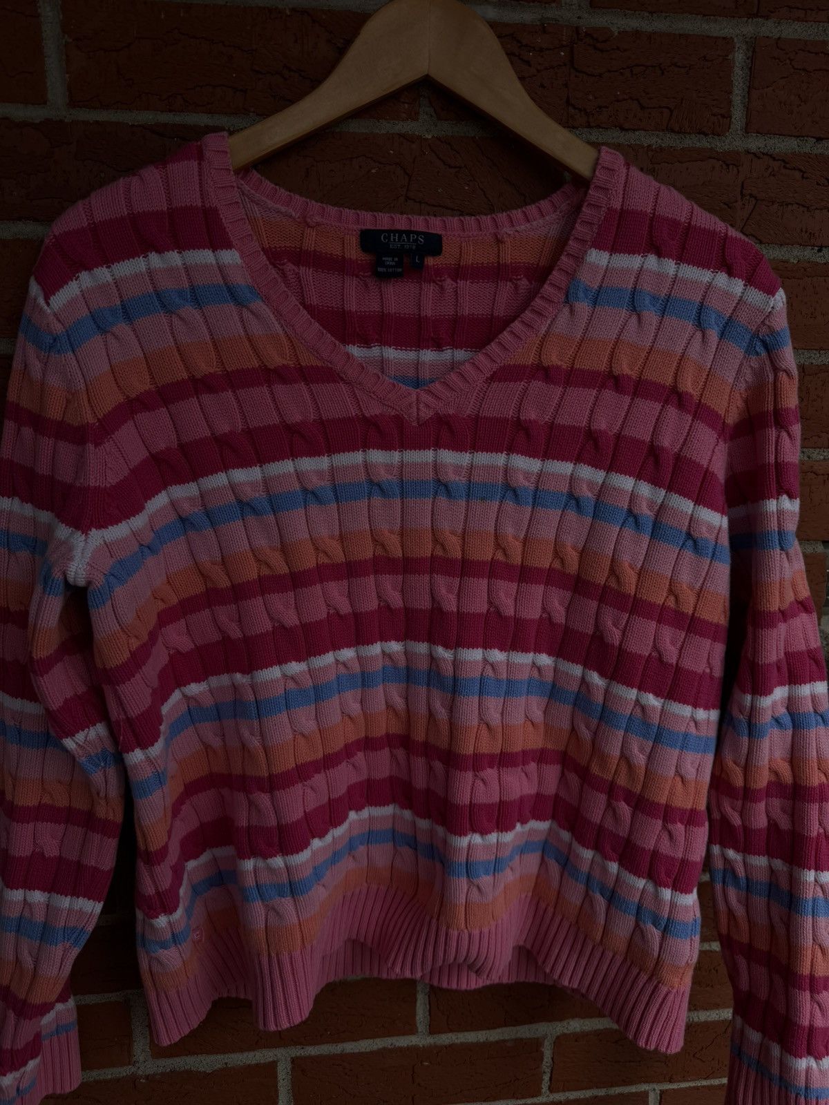 Chaps Chaps pink striped sweater Size L Size L / US 10 / IT 46 - 3 Thumbnail