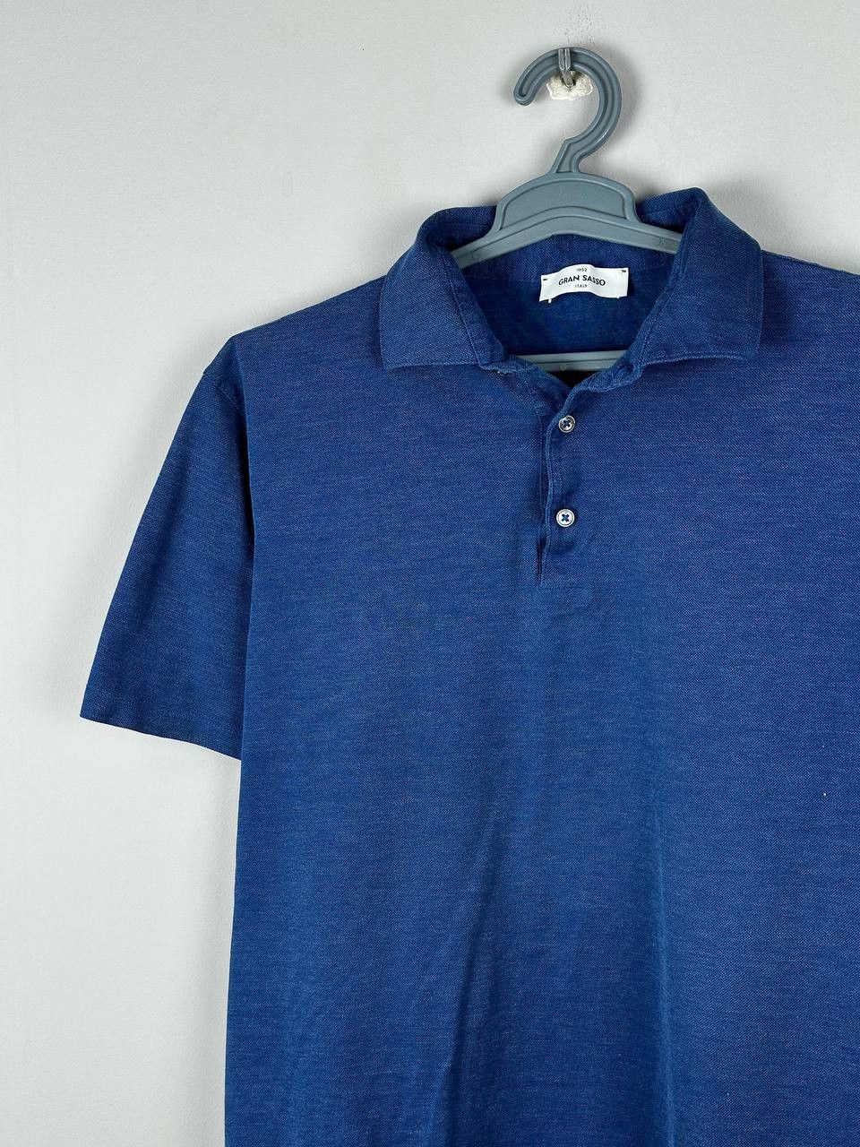 Gran Sasso Gran Sasso Luxury Cotton Indigo Dyed Polo T Shirt Size US XL / EU 56 / 4 - 1 Thumbnail