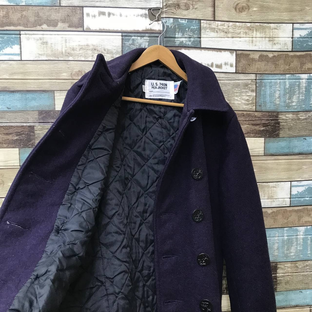 Schott VINTAGE SCHOTT US 70N PEACOAT PURPLE DOUBLE BREASTED Size US M / EU 48-50 / 2 - 9 Thumbnail