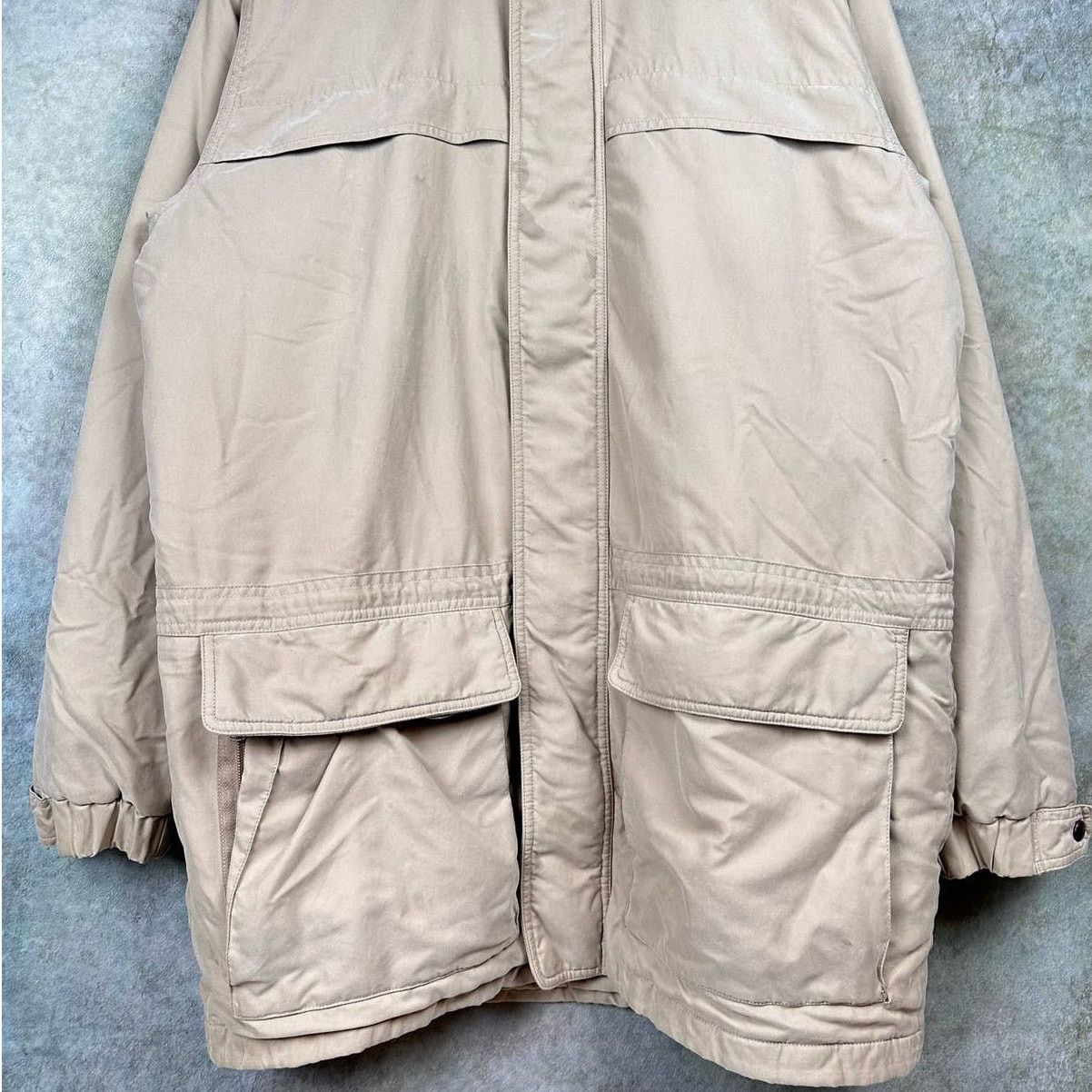 L.L. Bean × Vintage Vintage 90s LL Bean Long-Line Khaki Parka Coat L Tall Size US L / EU 52-54 / 3 - 9 Thumbnail