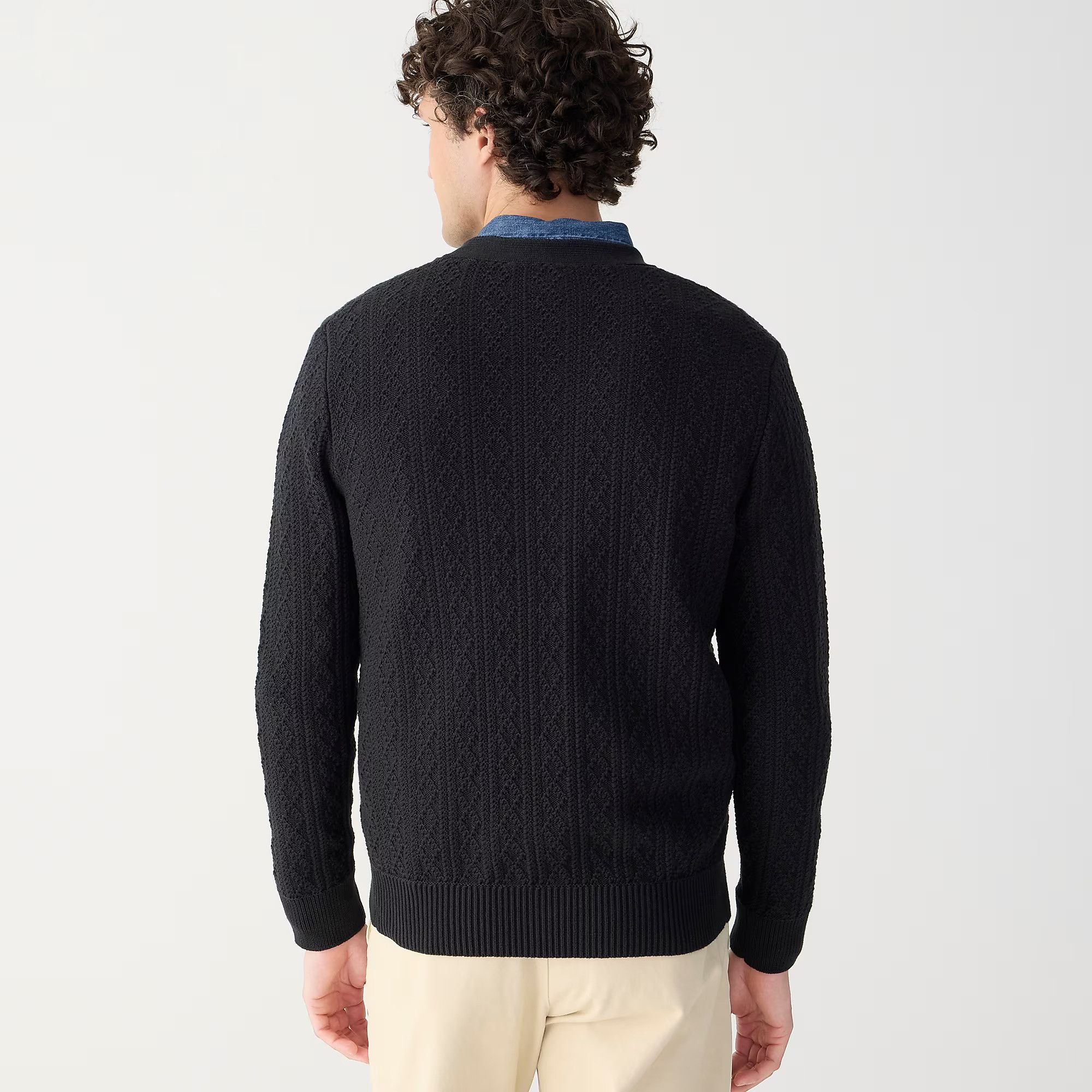 J.Crew J.Crew Heritage Cotton Pointelle Stitch Cardigan Sweater Size US XL / EU 56 / 4 - 3 Thumbnail