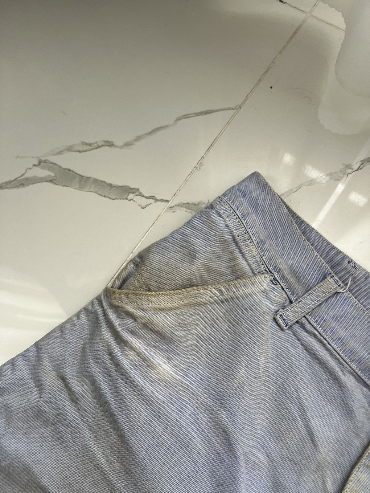 Carhartt × Vintage 90’s CARHARTT SIGNLE KNEE SHORTS DISTRESSED THRASHED Y2K Size US 34 / EU 50 - 10 Thumbnail