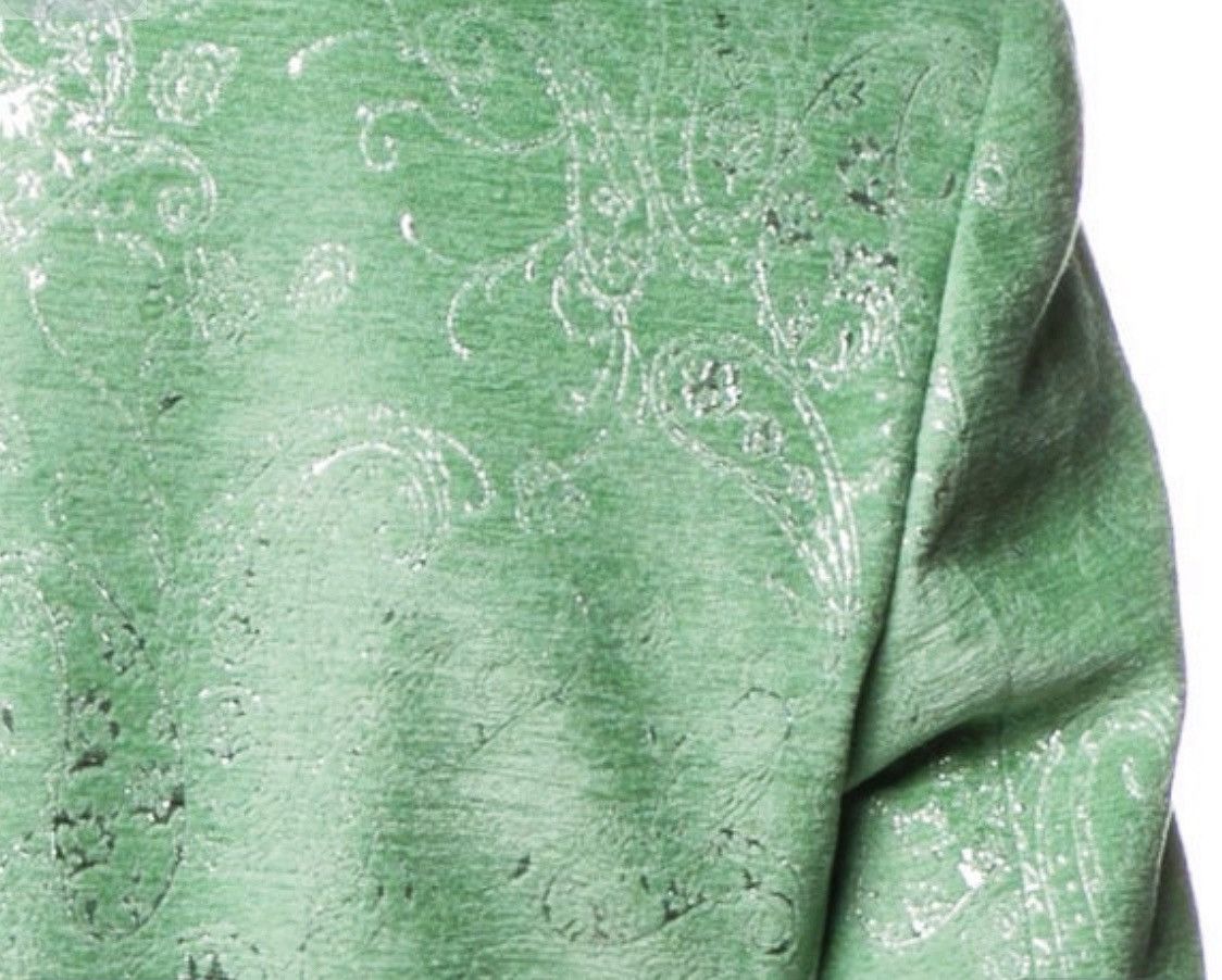 Amiri AMIRI PALE LIME VELVET JACQUARD PAISLEY LUREX TUXEDO JACKET Size 50R - 7 Thumbnail
