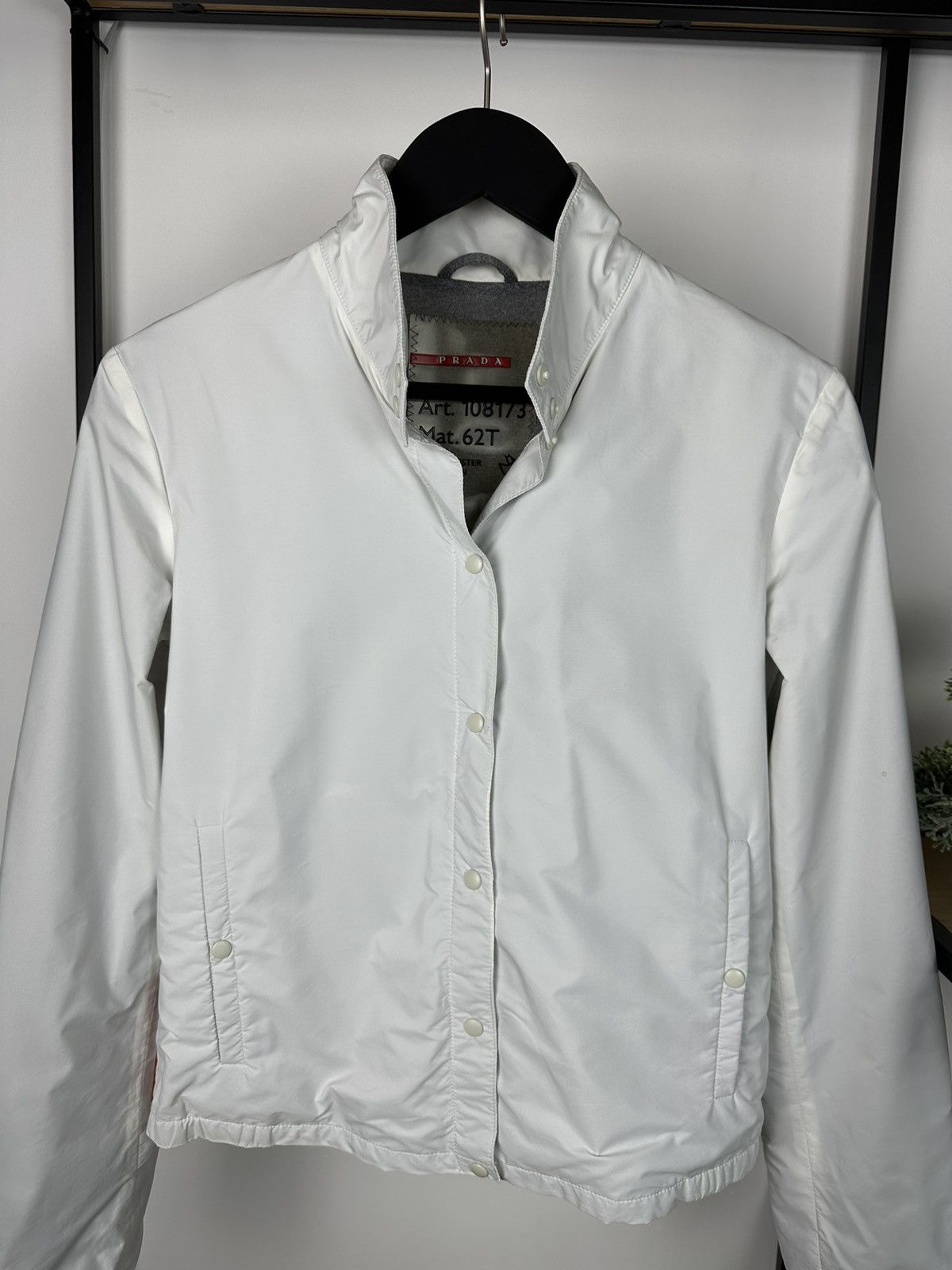 Prada Vintage Prada Nylon Jacket Red Tab Logo Track Women’s White Size M / US 6-8 / IT 42-44 - 20 Thumbnail