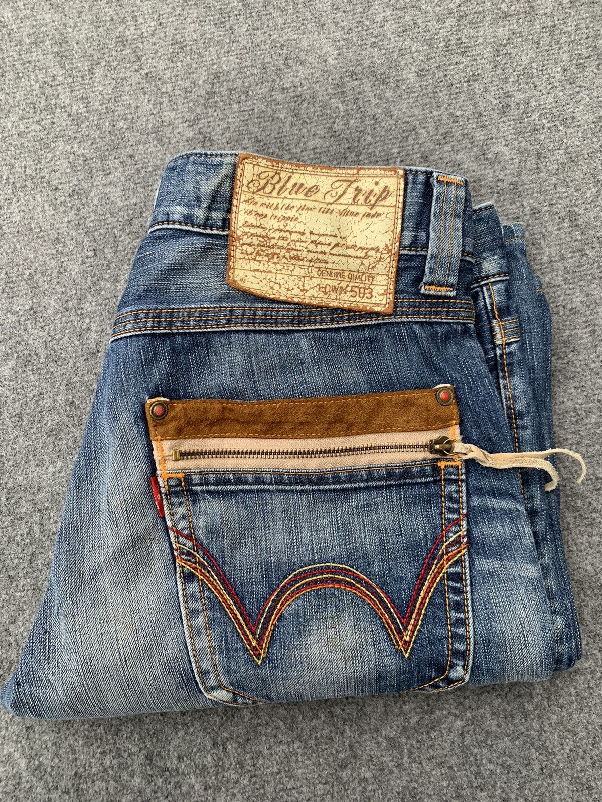 Edwin Flare Edwin Blue Trip 503 dirty faded. Size US 34 / EU 50 - 12 Thumbnail