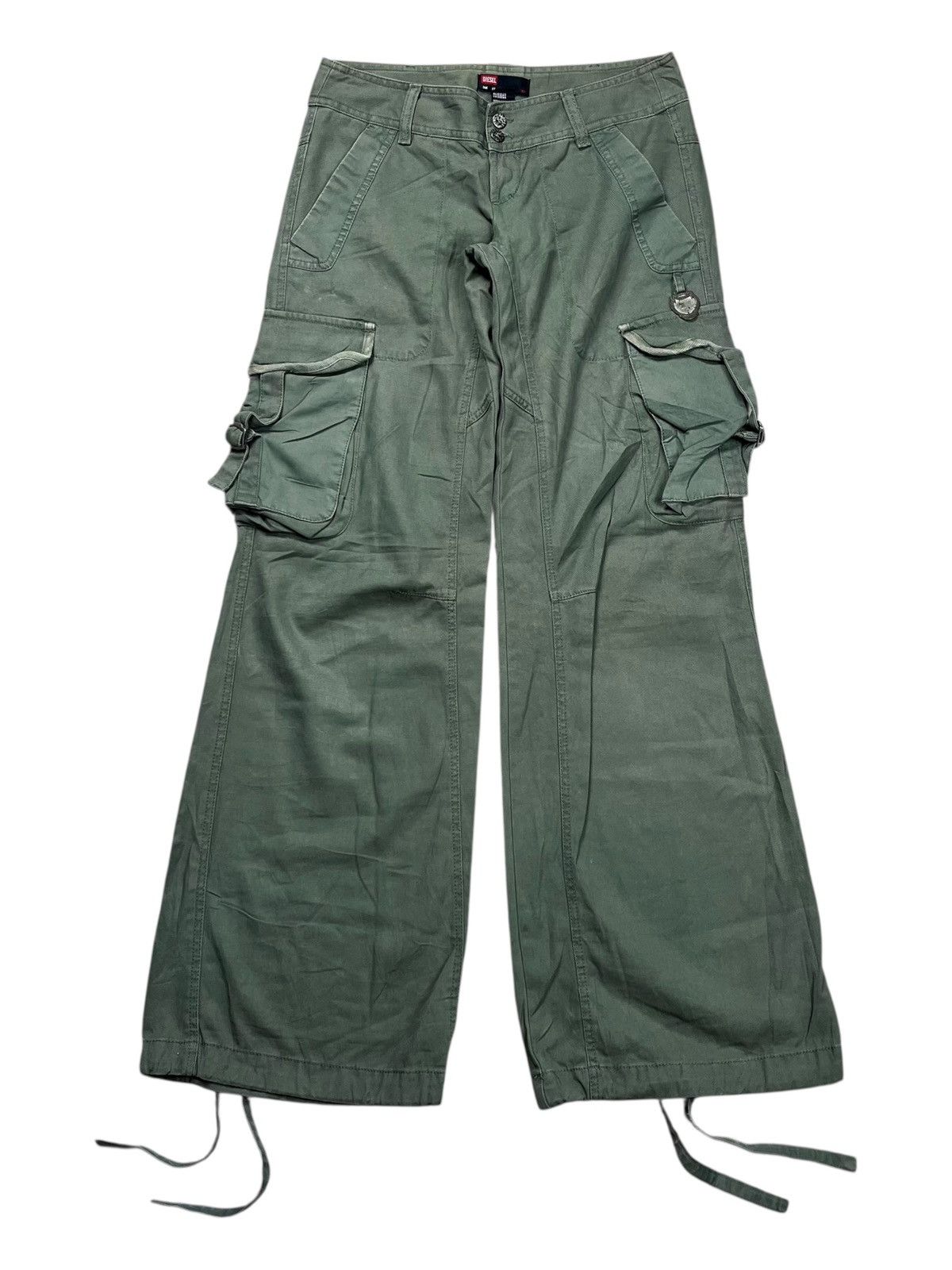 Diesel 2000s Diesel - Super Flared Parachute Cargo Pants Size US 30 / EU 46 - 1 Thumbnail