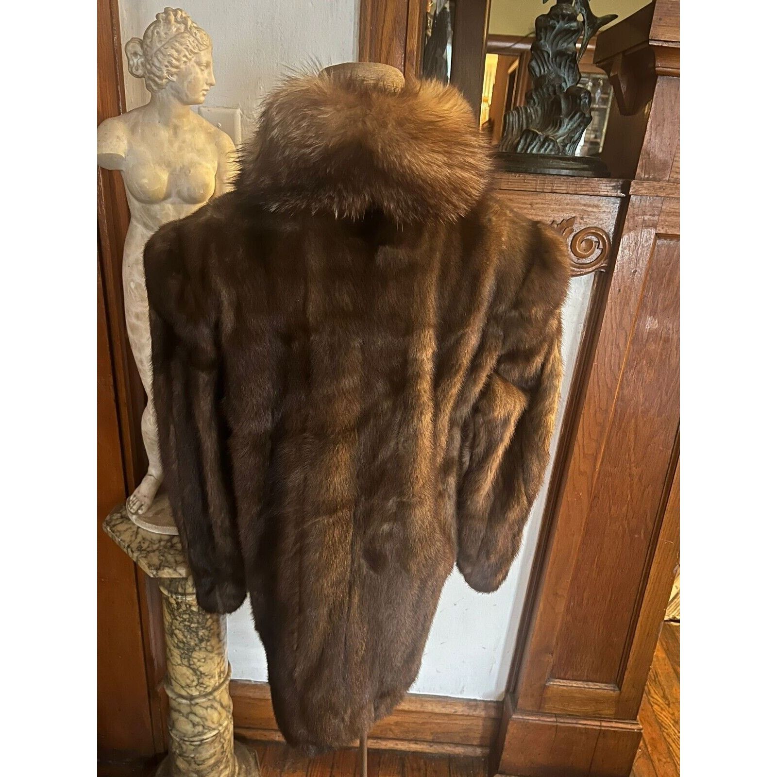 Fox Racing 3/4 GORGEOUS REAL SILVER FOX & MINK FUR COAT JACKET SIZE M Size M / US 6-8 / IT 42-44 - 2 Thumbnail