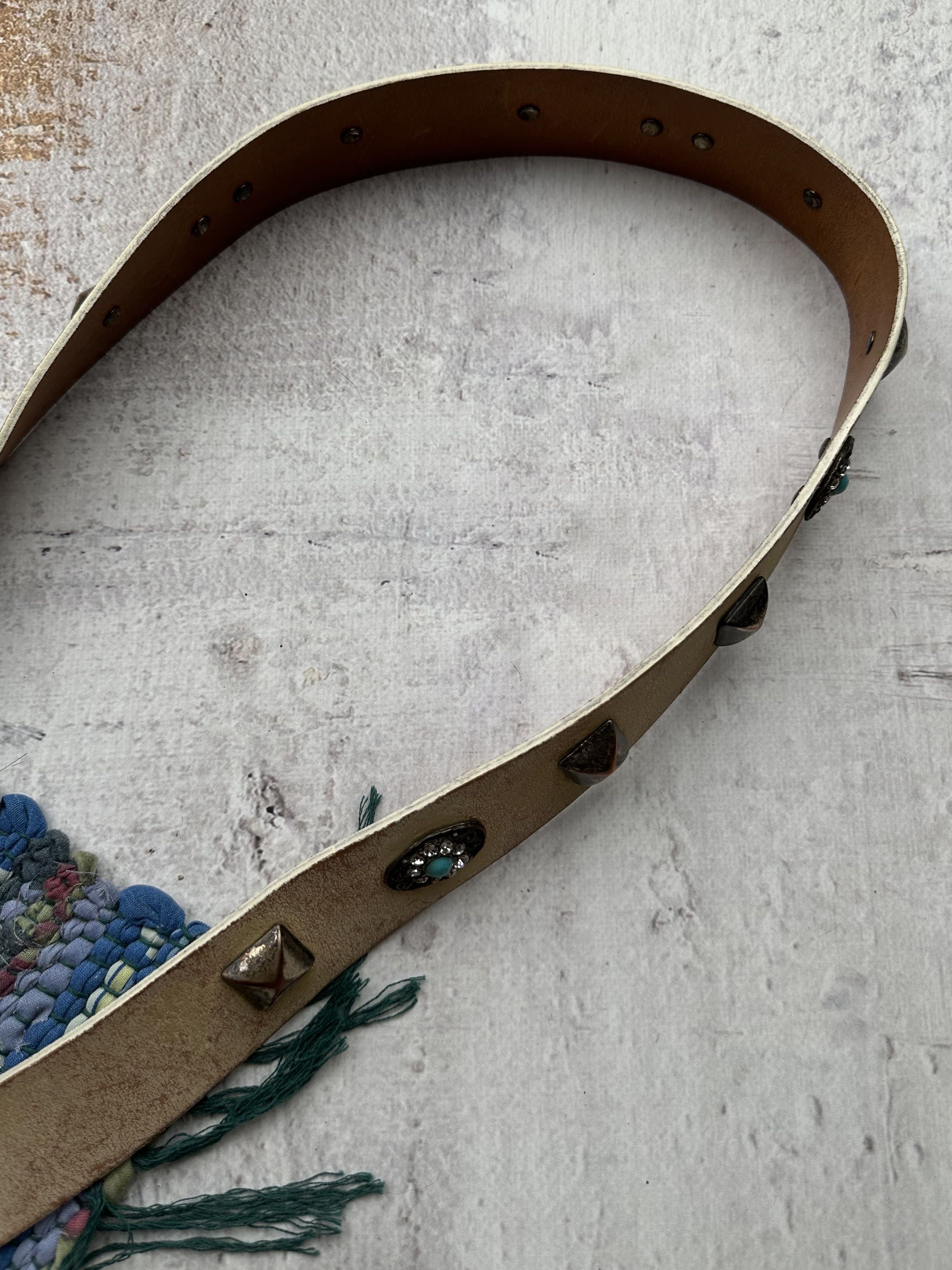 Vintage Vintage Amazing Leather Belt A46D15(06) Size 30 - 3 Thumbnail
