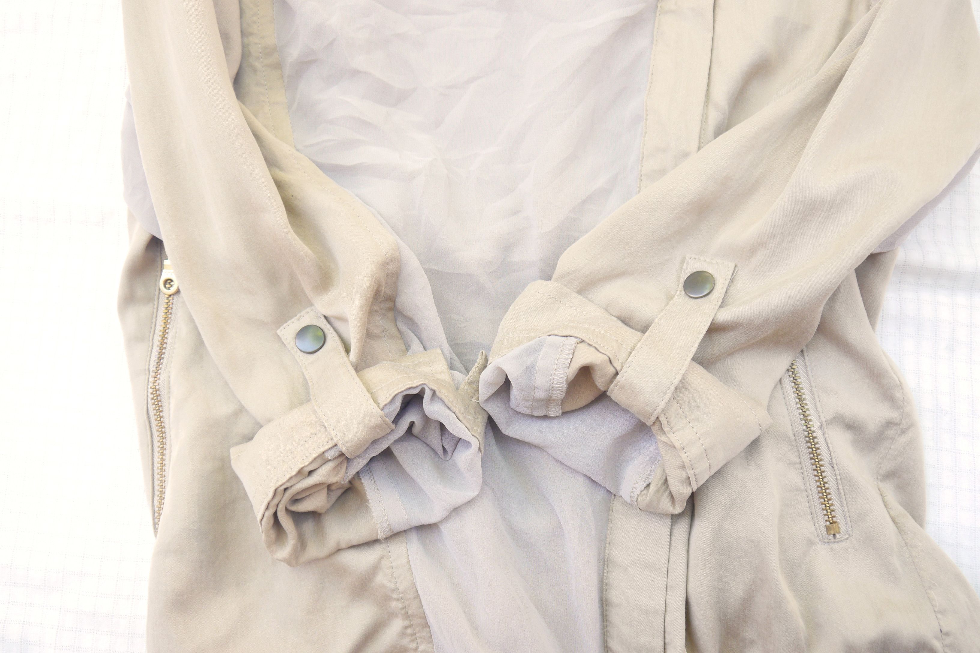 Japanese Brand (J706) SRIC Japan Beige Jacket Sz 38 Size XS / US 0-2 / IT 36-38 - 11 Thumbnail