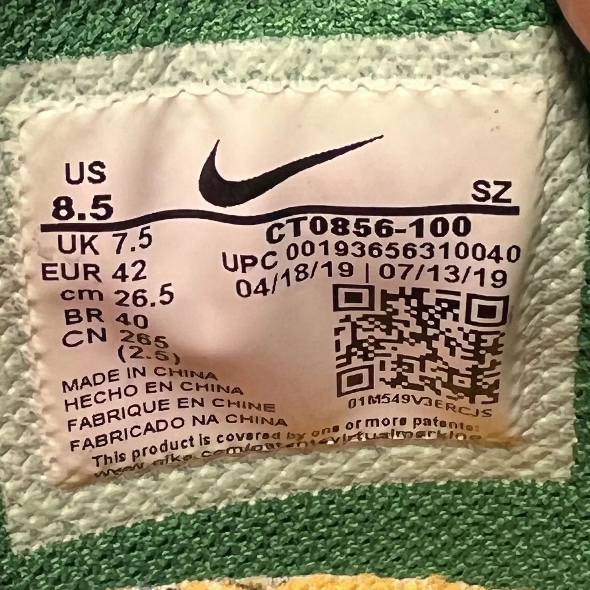 Nike Nike Dunk x Off-White White Green CT0856-100 Size US 9 / EU 42 - 7 Thumbnail