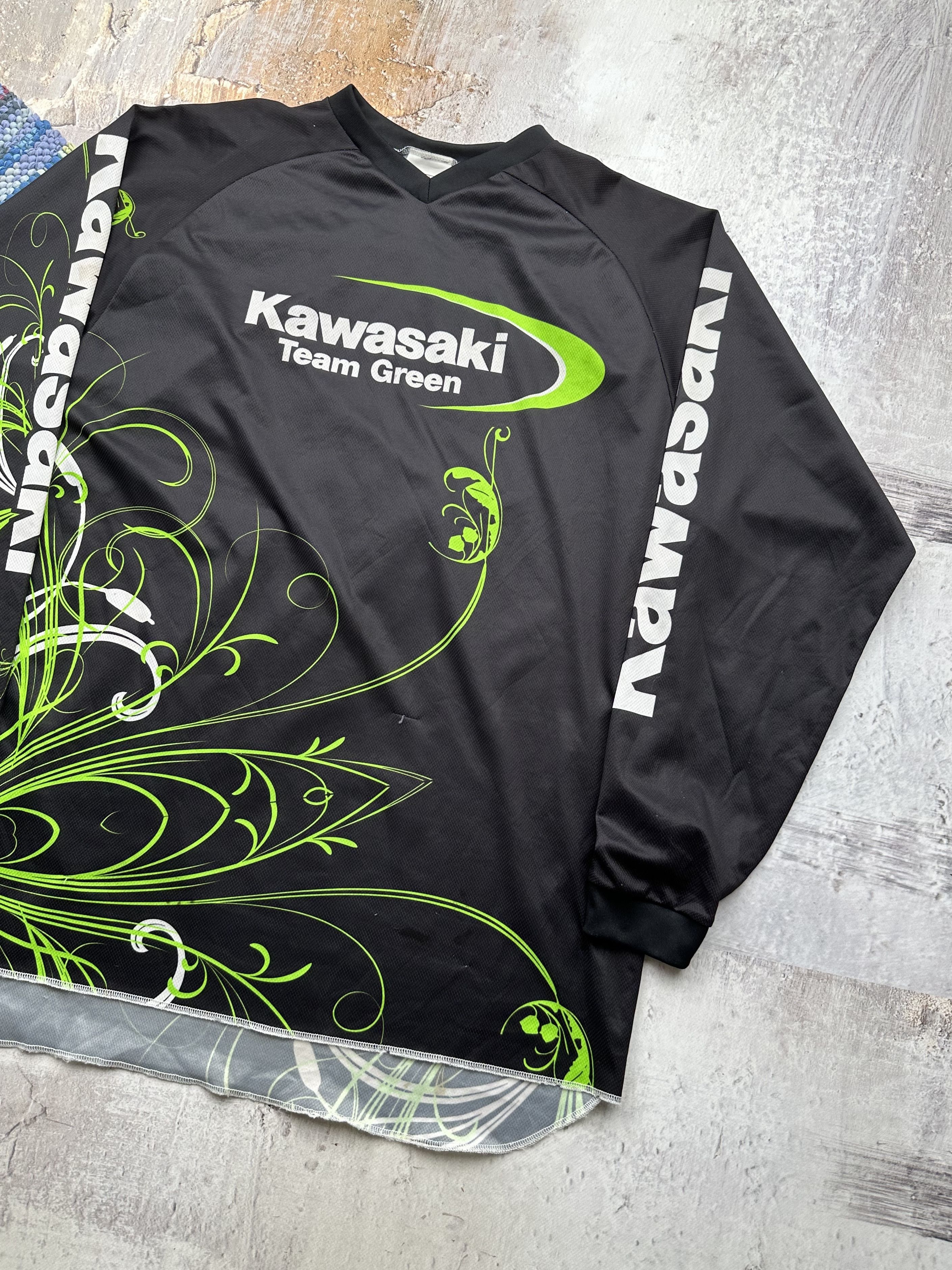 Japanese Brand Kawasaki Vintage Moto Racing Jersey A188(119) Size US XL / EU 56 / 4 - 3 Thumbnail