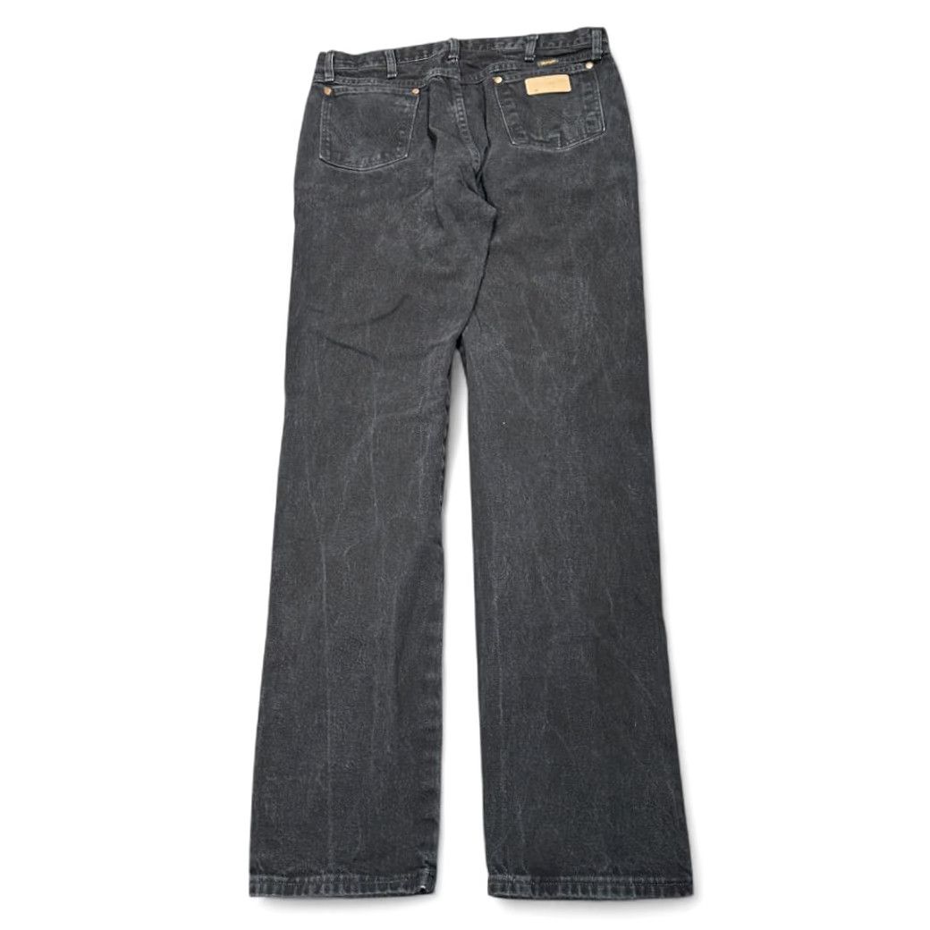 Wrangler Wrangler Jeans Mens 36x35 Black Straight Leg Workwear Cowboy Cut Cotton Denim Size US 36 / EU 52 - 2 Thumbnail