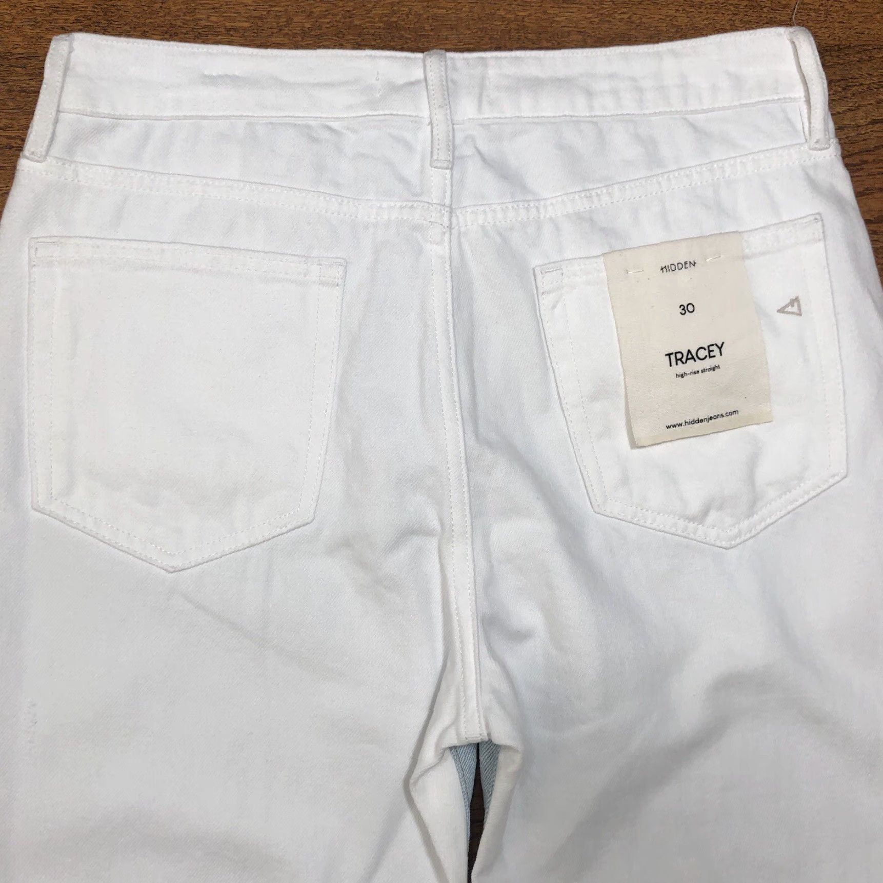 Vintage NWT Hidden Tracey Jeans Womens 30 5-Pocket Distressed Straight High Rise Blue/White Vintage No N/A Size 30" / US 8 / IT 44 - 3 Thumbnail