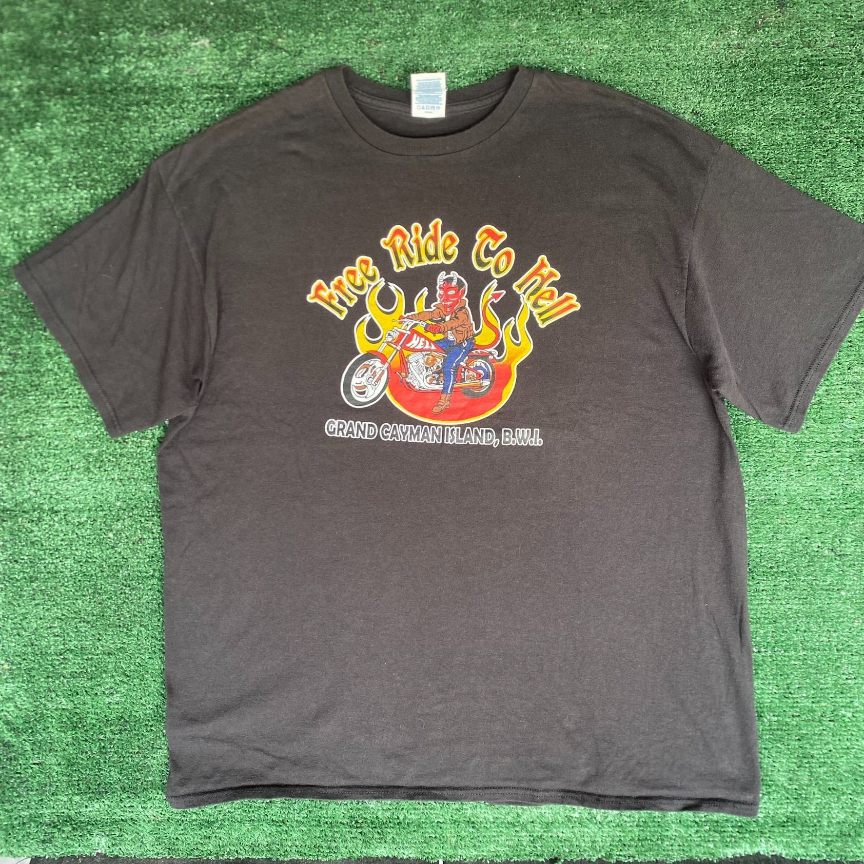 Delta Vintage Y2K Devil Biker Shirt Hell Punk Motorcycle Tee Size US XL / EU 56 / 4 - 1 Thumbnail