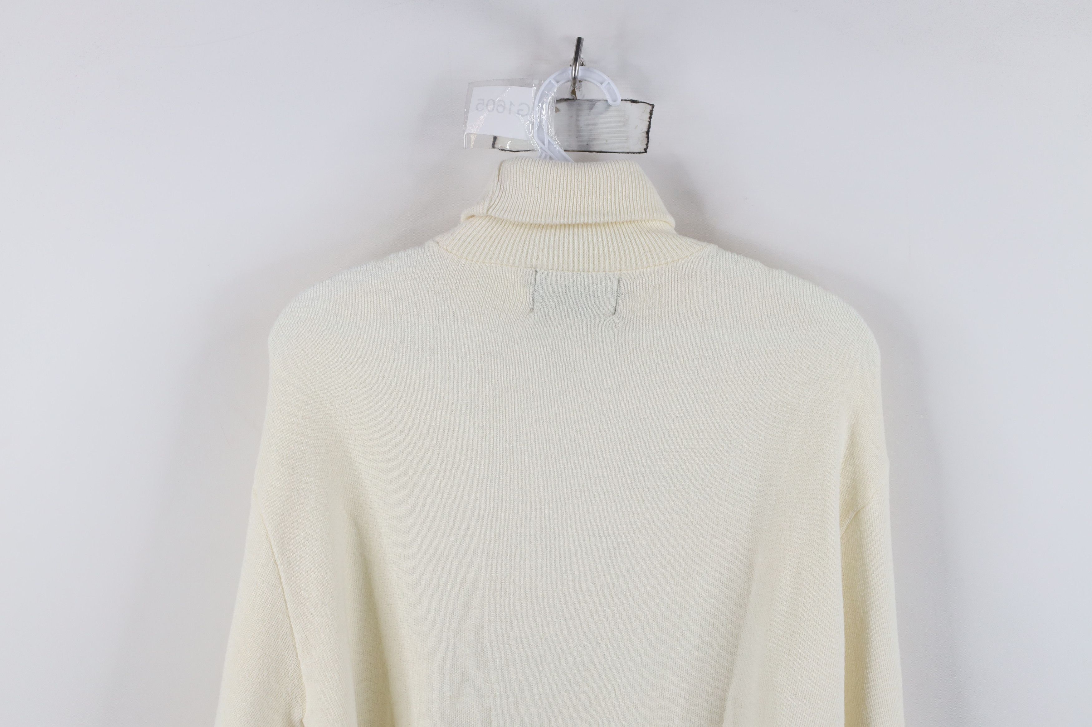 Vintage Vintage 70s Streetwear Knit Turtleneck Sweater Cream USA Size L / US 10 / IT 46 - 8 Thumbnail