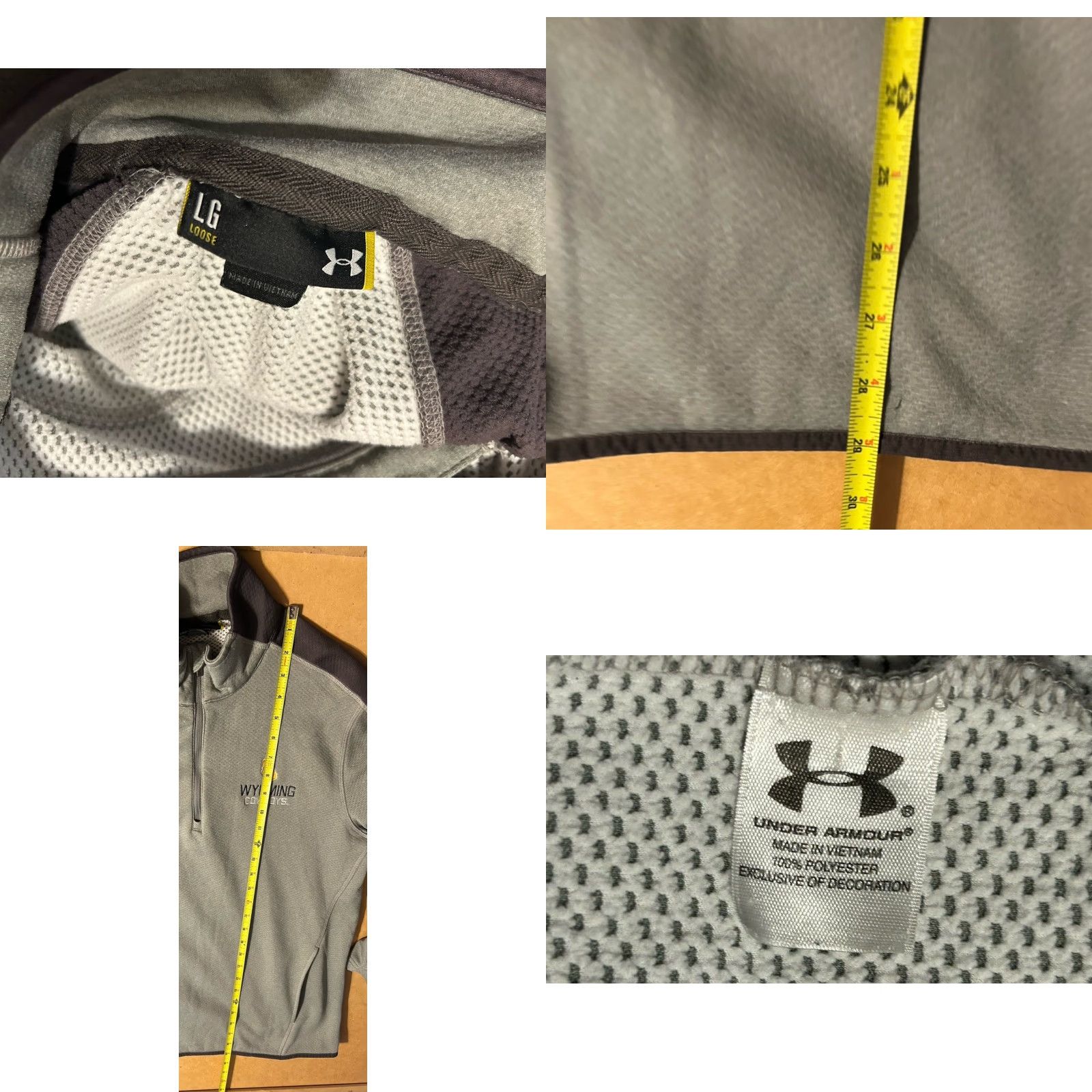 Under Armour VINTAGE University Of Wyoming Cowboys 1/4 Zip Pullover Men Large Gray Under Armour Logo Size US L / EU 52-54 / 3 - 10 Thumbnail