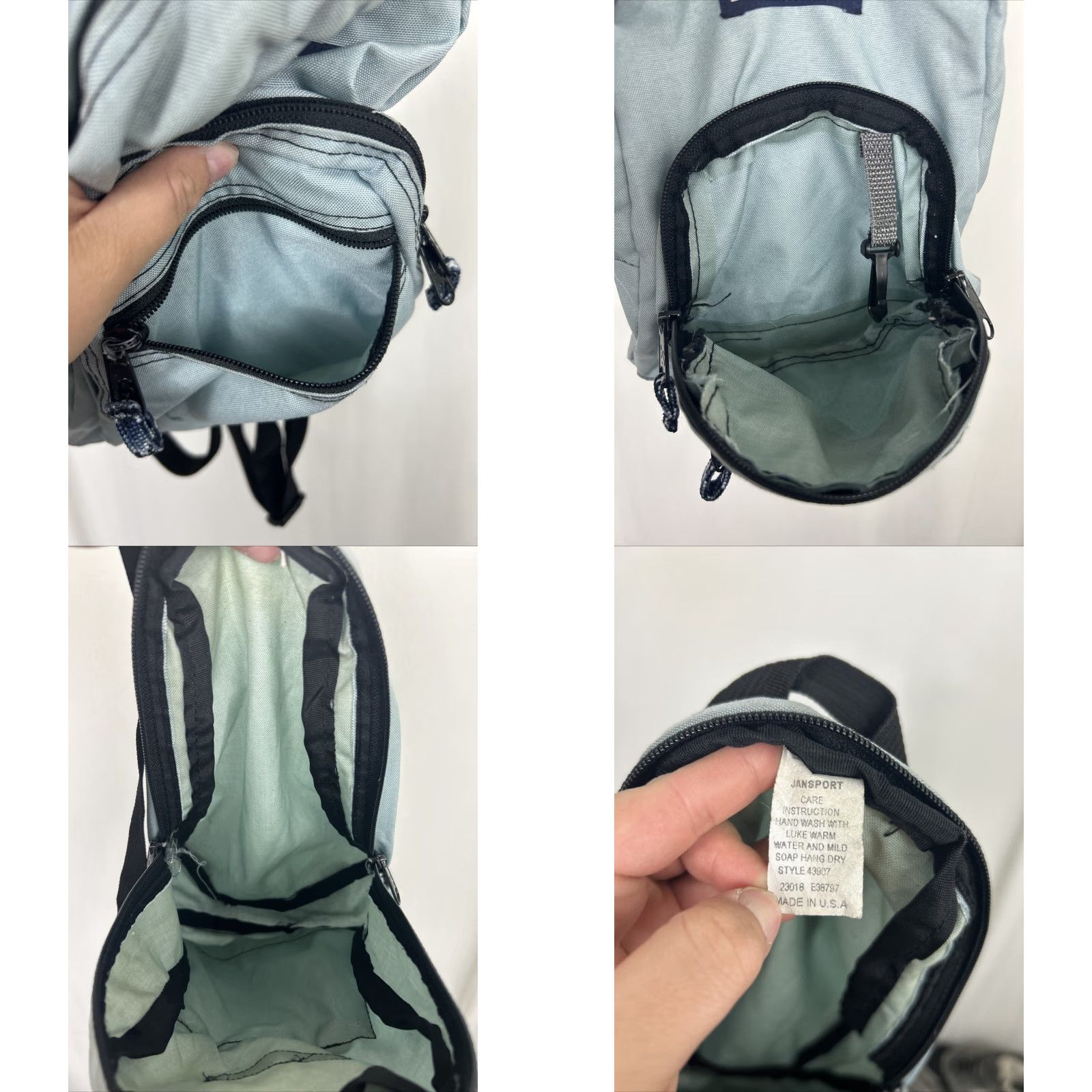 Jansport VINTAGE Jansport Light Blue Half Pint Mini Backpack Made In USA 11x9x3.5 Size ONE SIZE - 8 Thumbnail