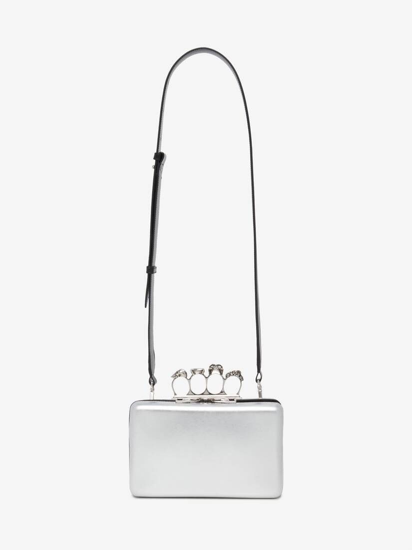 Alexander McQueen o1w1db10725 Size:OS/The knuckle Twisted Clutch in Silver Size ONE SIZE - 4 Thumbnail