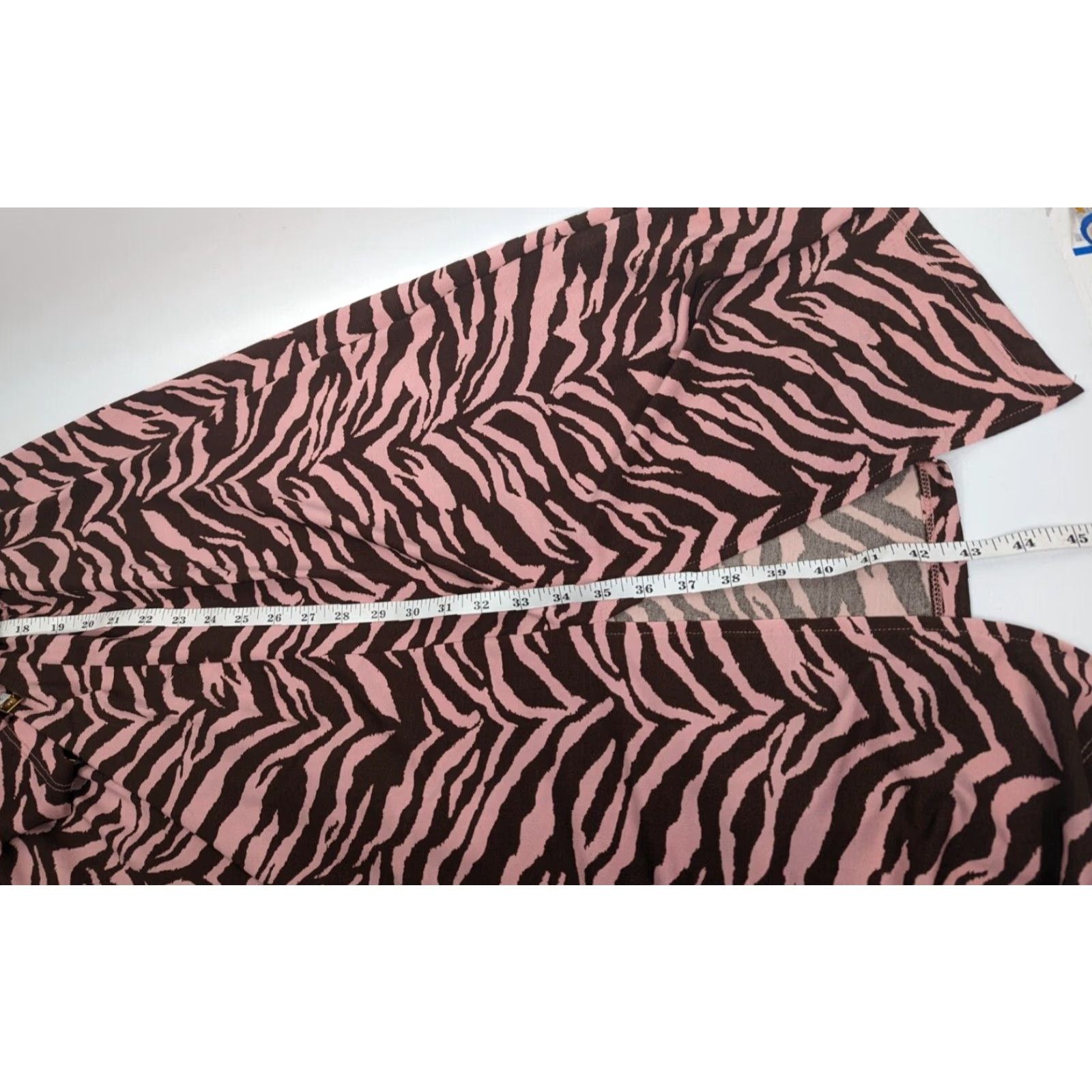 Vintage Eloquii Women’s Plus Size 22/24 Pink Brown Animal Print Scarf Neck Dress NWT Size 3XL / US 20-22 - 6 Thumbnail