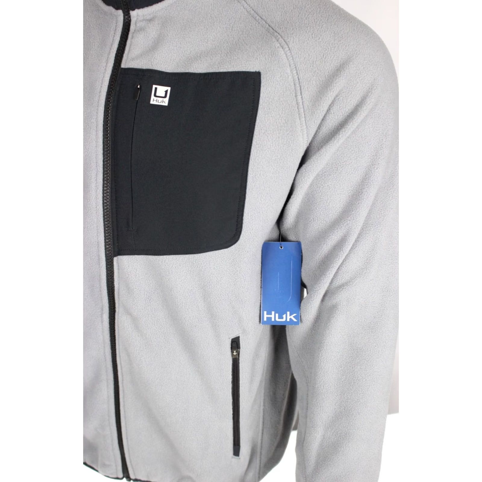 Vintage Huk Fishing Men's Coastline Flecce Full Zip Jacket M Medium Gray Black Size US M / EU 48-50 / 2 - 3 Thumbnail