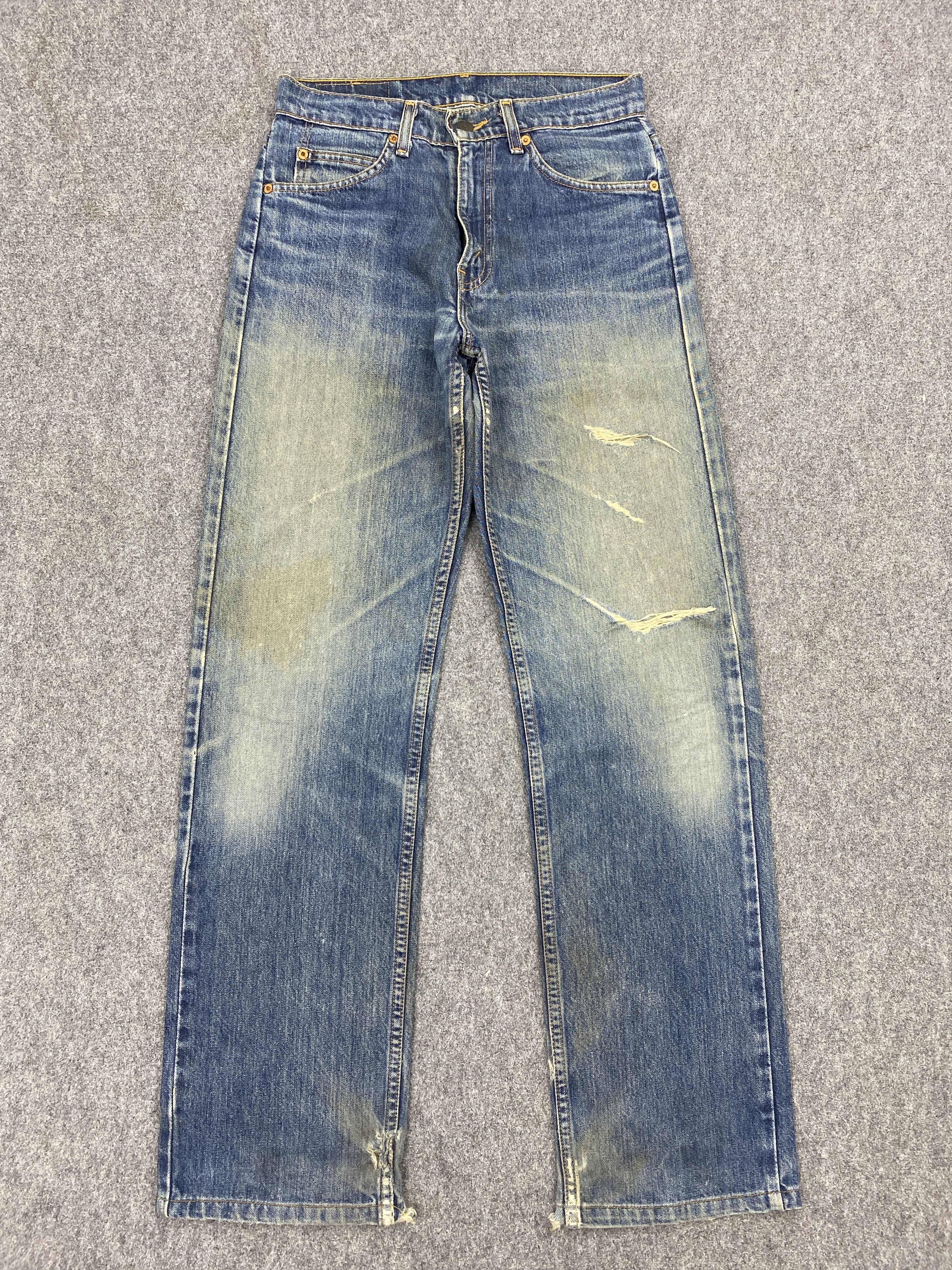 image of 90's Levis 612 Faded Blue Orange Tab Jeans in Blue Denim, Men's (Size 29)