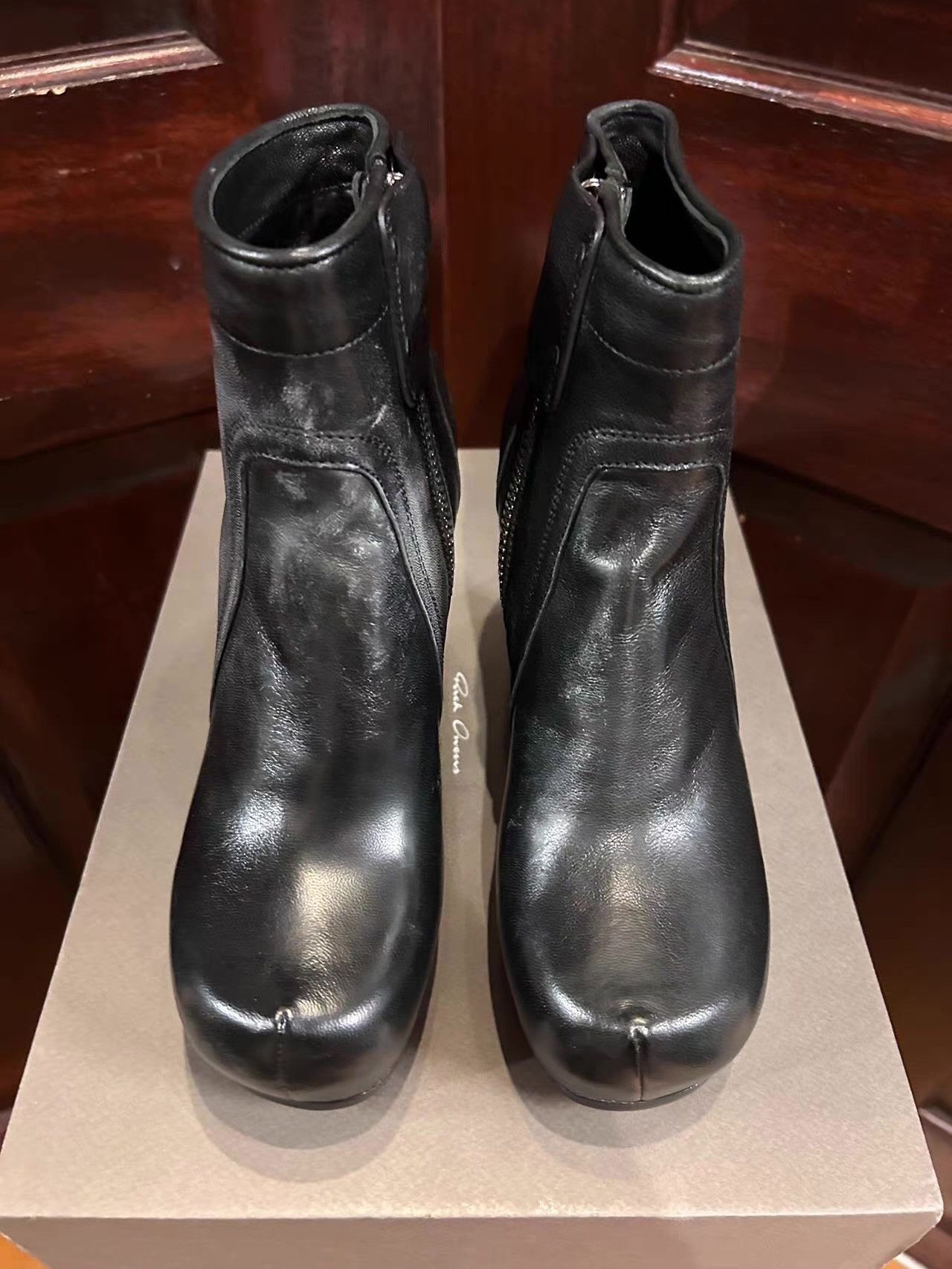 Rick Owens Rick Owens Women's Black Classic Wedge Boots Ｑ25 Size US 6 / IT 36 - 4 Thumbnail