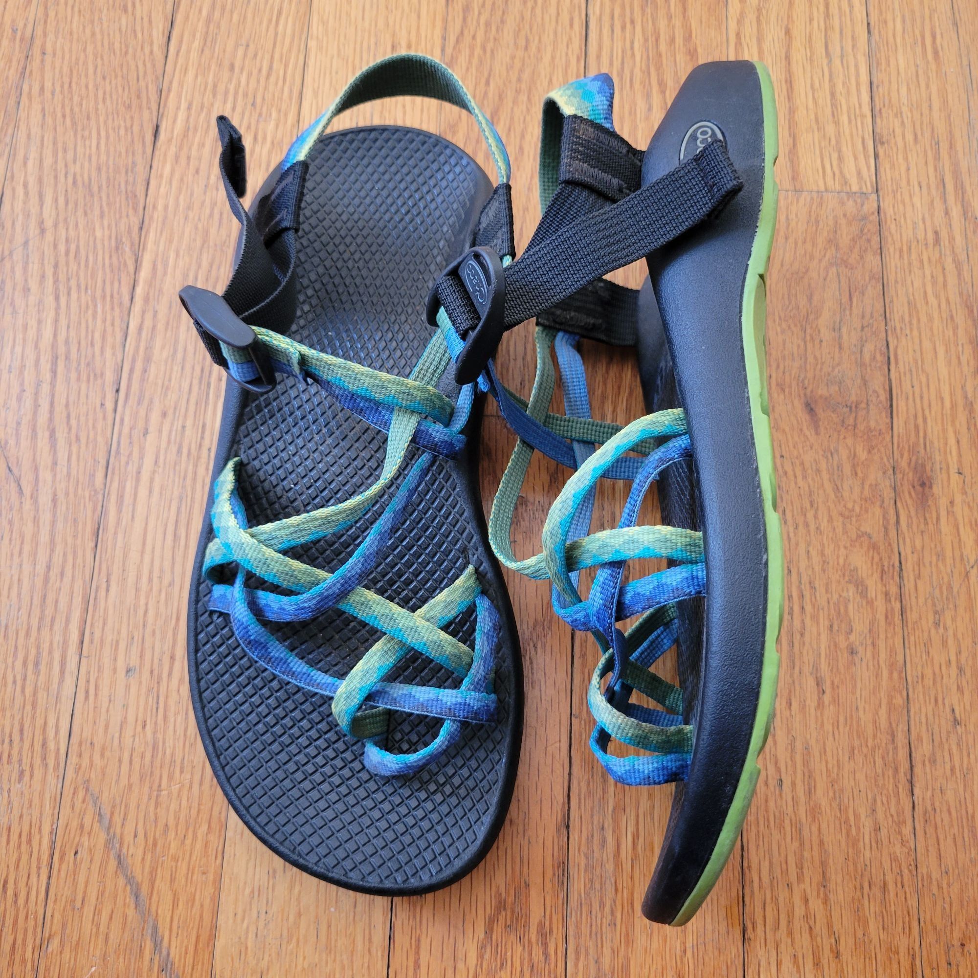 Chaco Chaco 9 Z/2 Classic Sandals Blue Green Vibram Sole Adjustabl Size US 9 / IT 39 - 1 Thumbnail