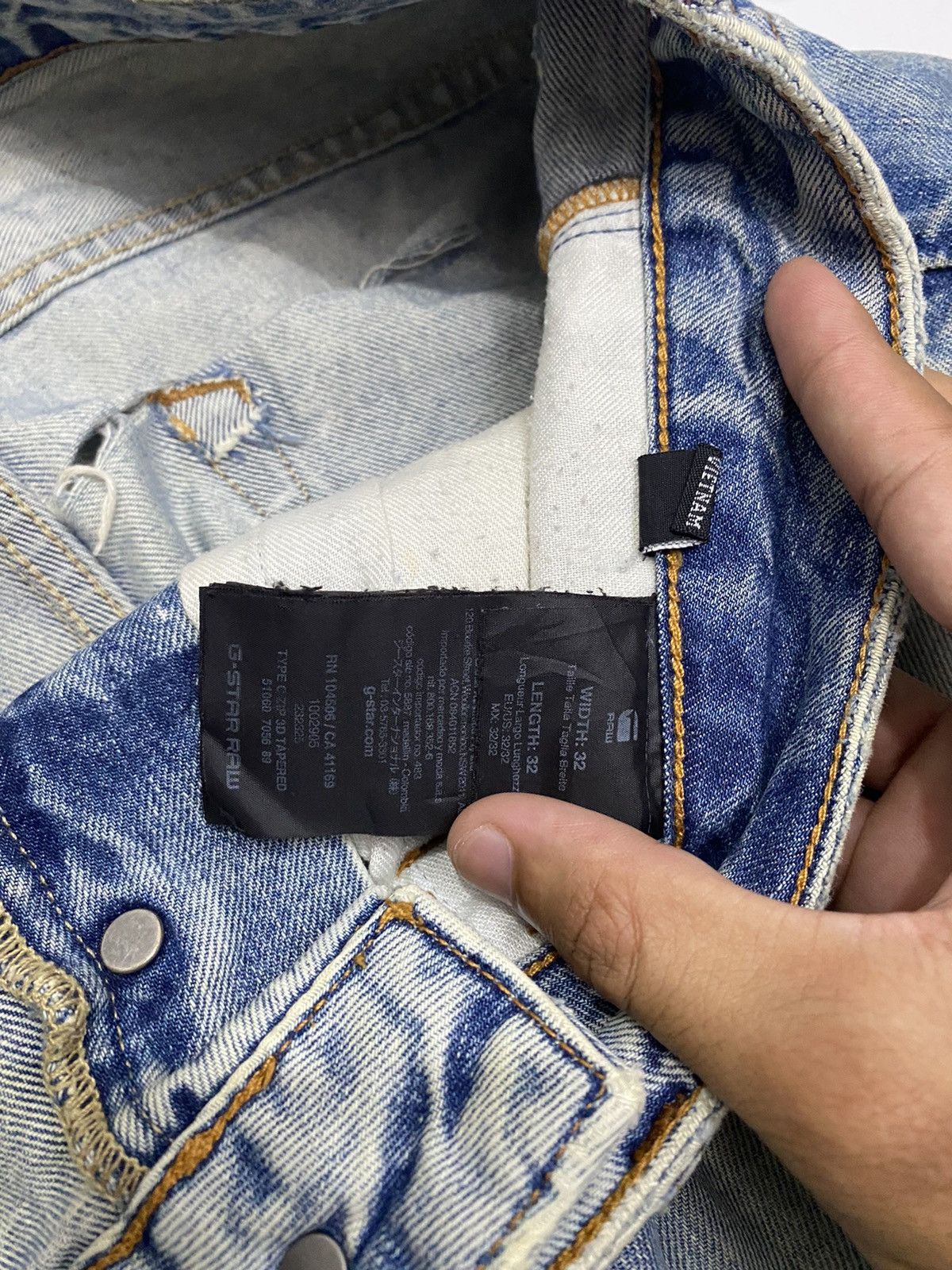 G-Star 🔥G STAR RAW BANANA CURVED TYPE C ZIP THRASHED DISTRESSED Size US 36 / EU 52 - 8 Thumbnail