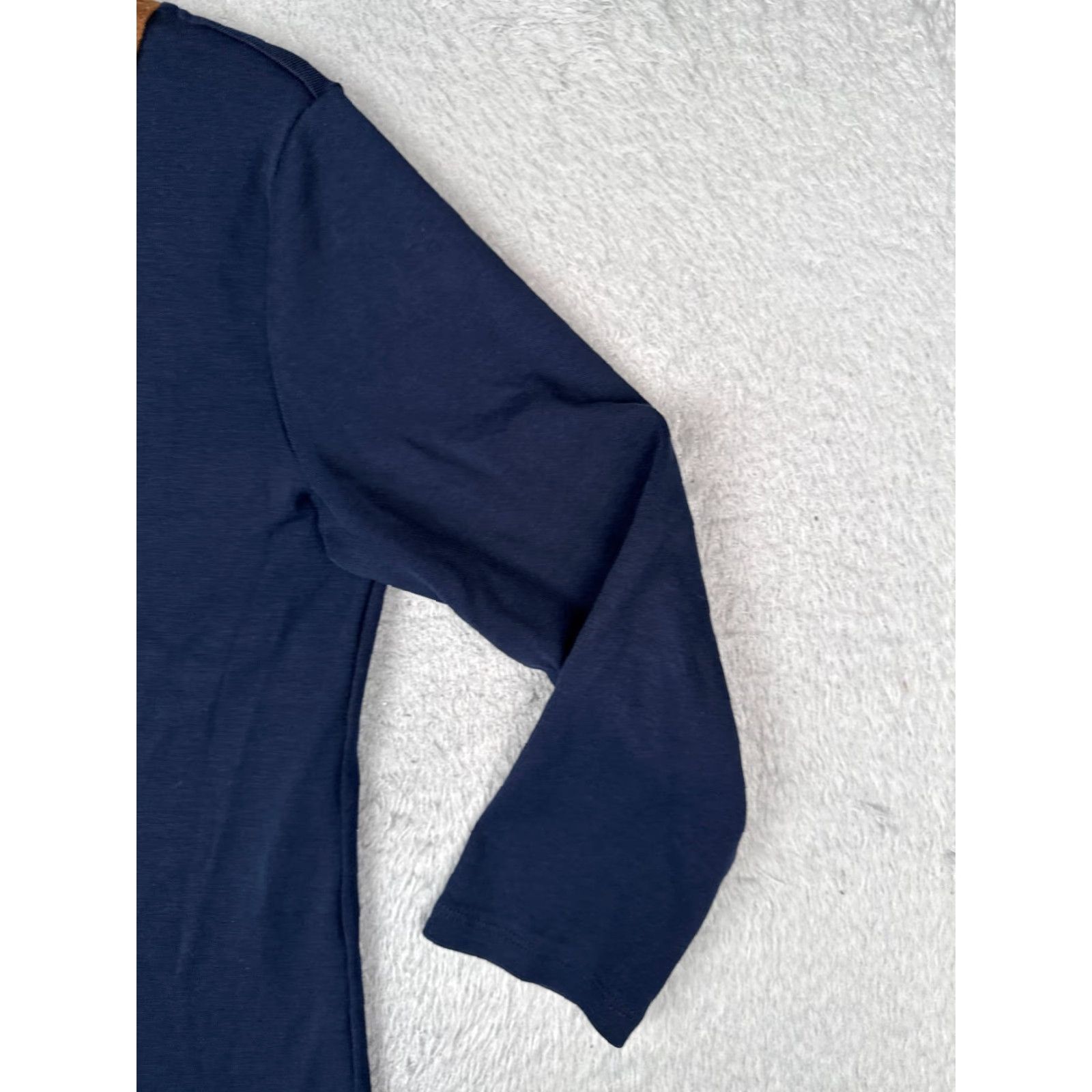 Ralph Lauren Lauren Ralph Lauren Shirt Women Large Blue V-Neck 3/4 Sleeve Cotton Size L / US 10 / IT 46 - 2 Thumbnail
