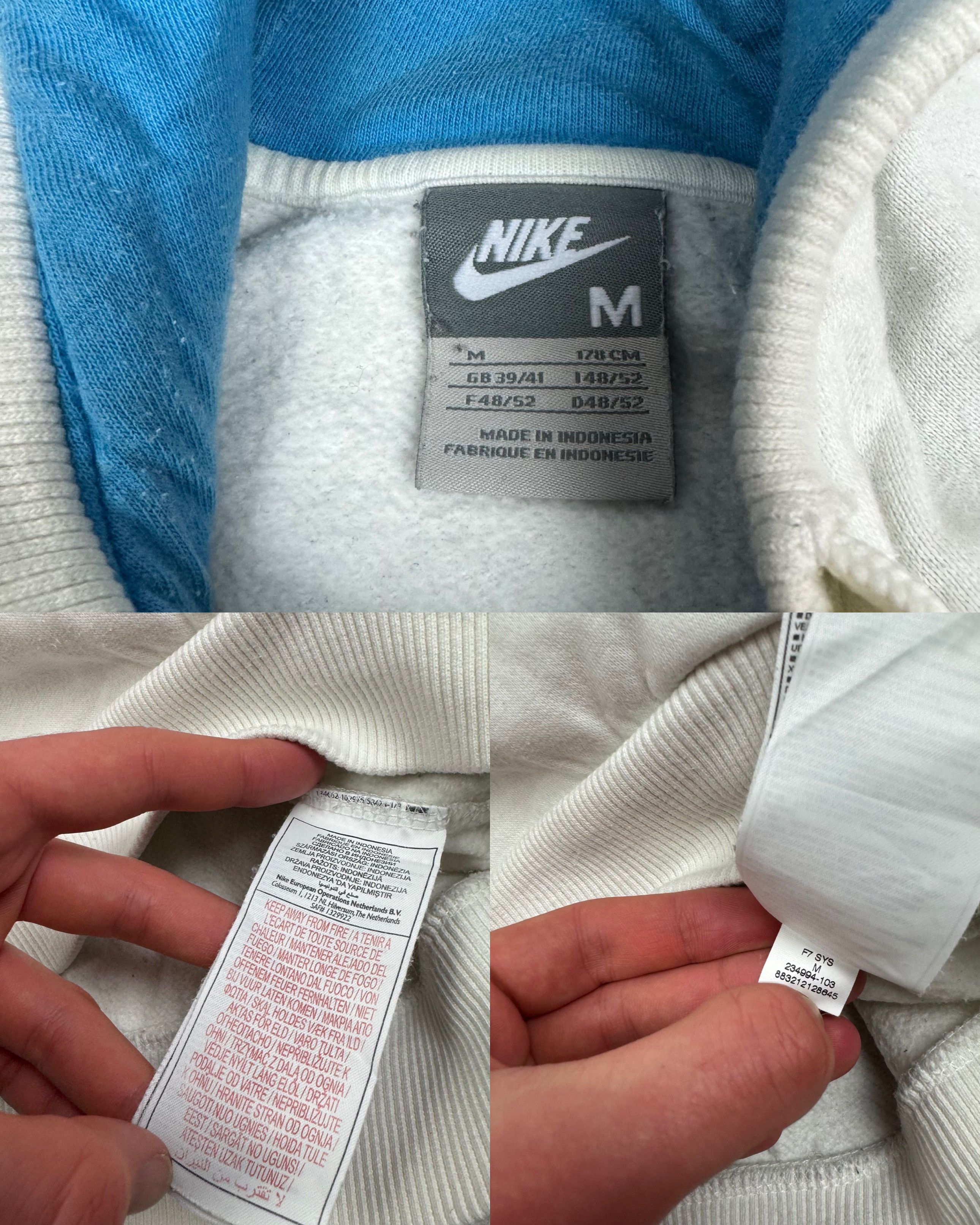 Nike Nike Men's White Middle Swoosh Pullover Fleece Hoodie Medium Size US M / EU 48-50 / 2 - 2 Thumbnail