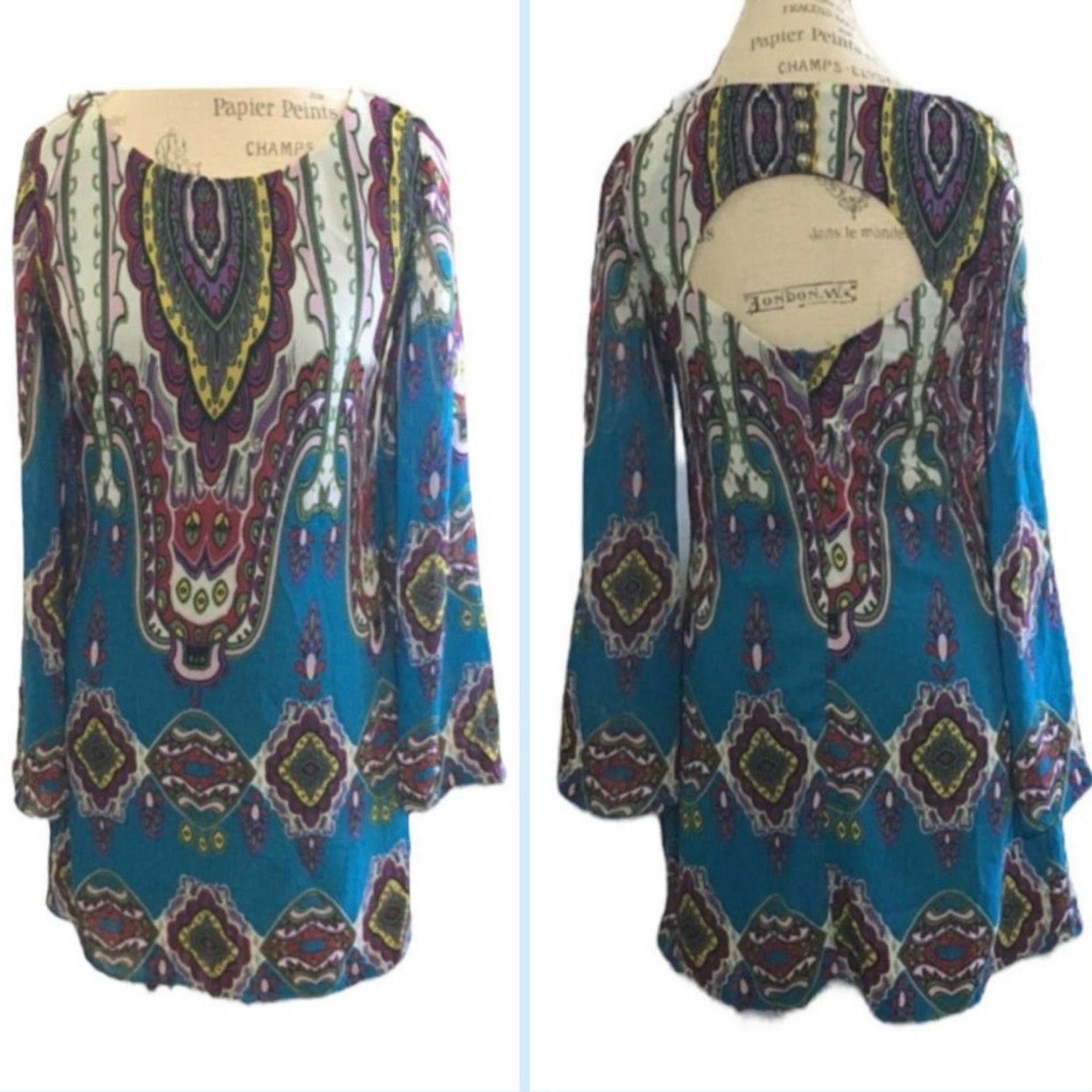 Other Modcloth Pink Owl floral paisley tunic dress Size S / US 4 / IT 40 - 2 Thumbnail