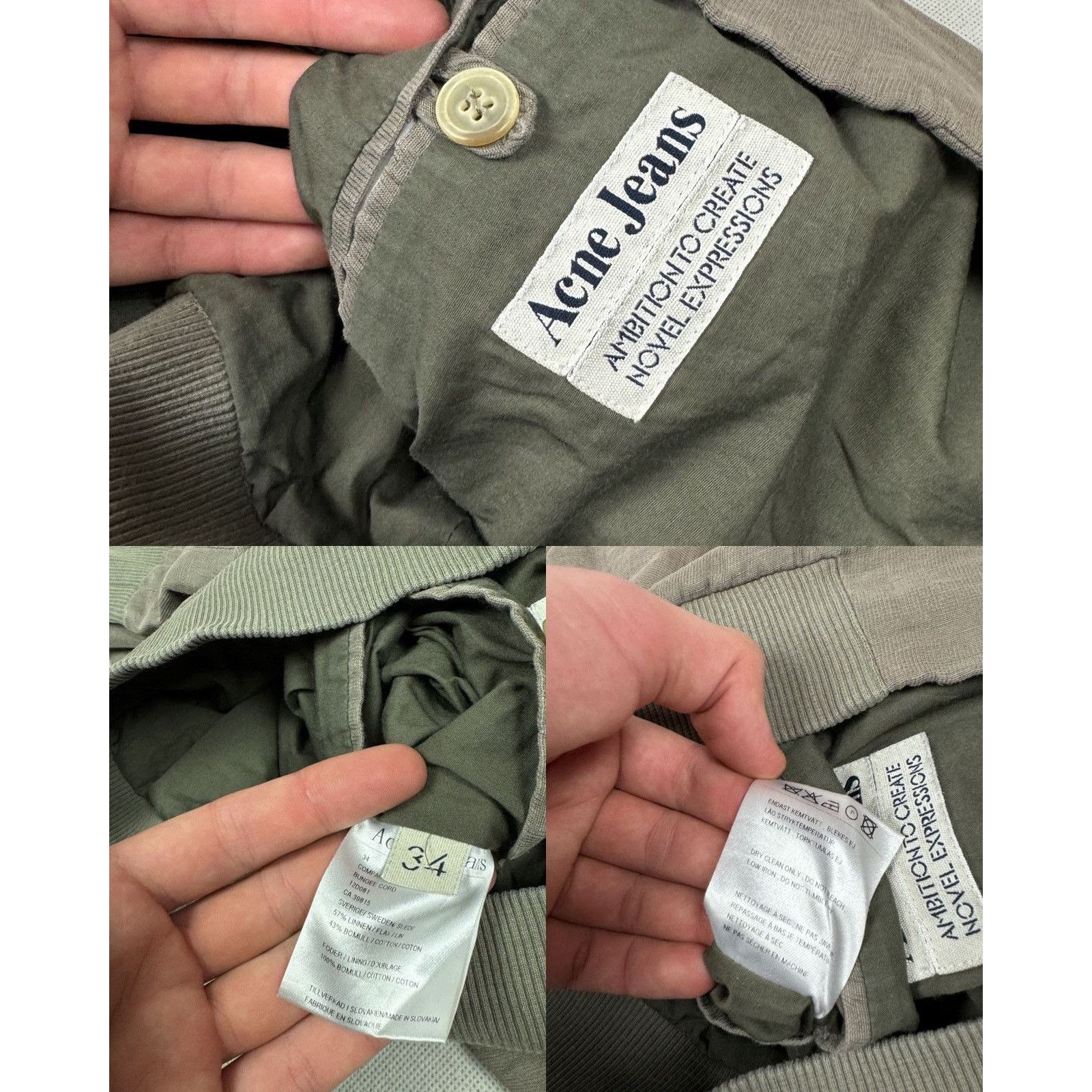 Acne Studios Acne Jeans khaki Front Button Long Sleeve Jacket 34 Size XS / US 0-2 / IT 36-38 - 3 Thumbnail