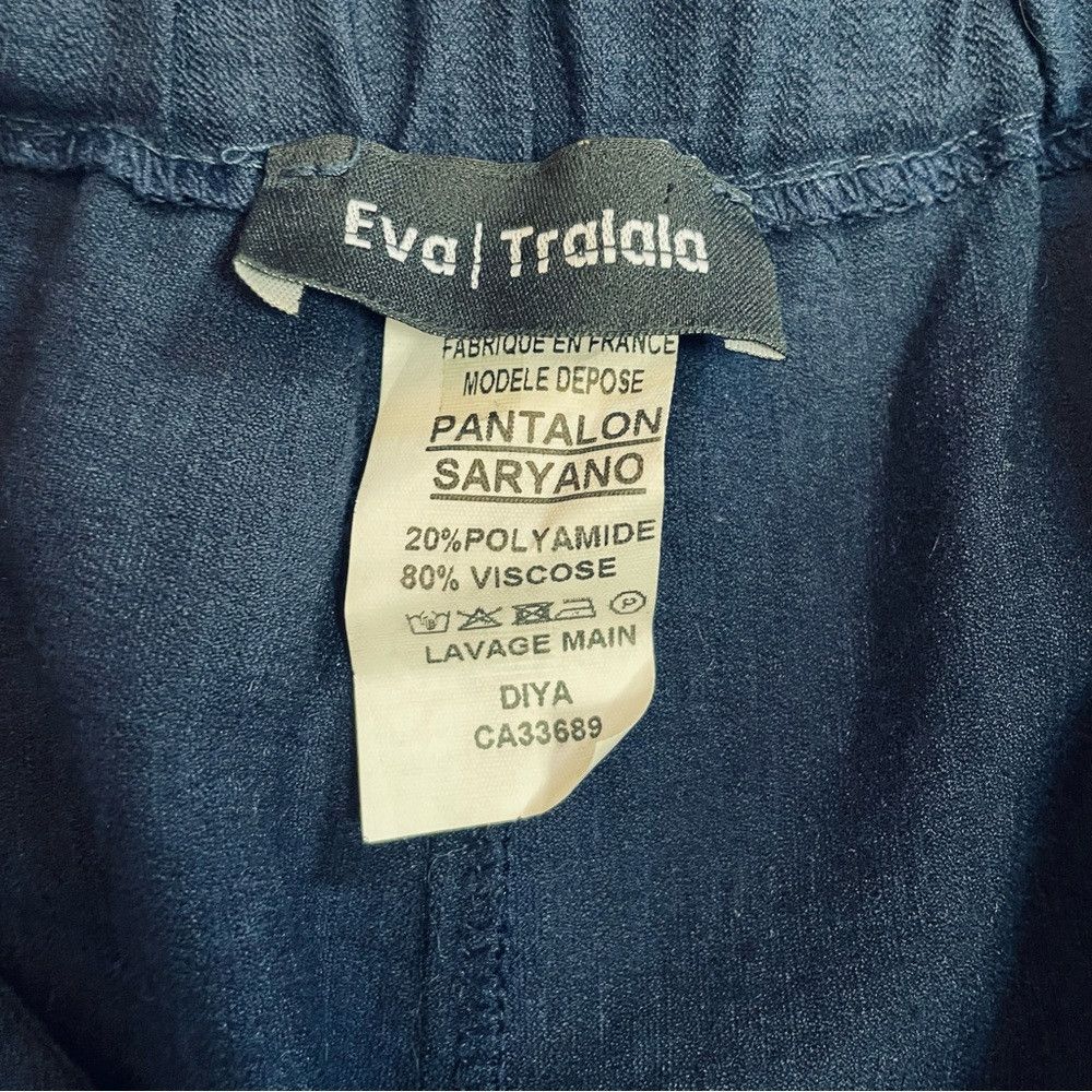 Other Eva Tralala Viscose Blue Crop Pants Made in France Size L Size 34" / US 12 / IT 48 - 6 Thumbnail