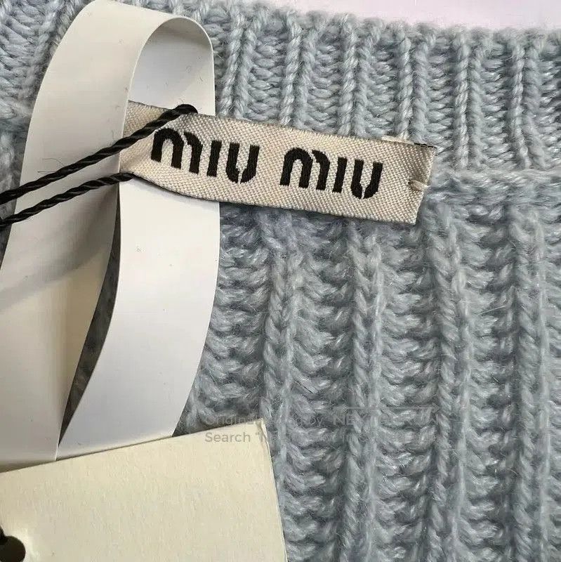 Miu Miu Miu Miu Light Blue Cotton Long Sleeve Pullover . Size XXS / US 00 / IT 34 - 6 Thumbnail