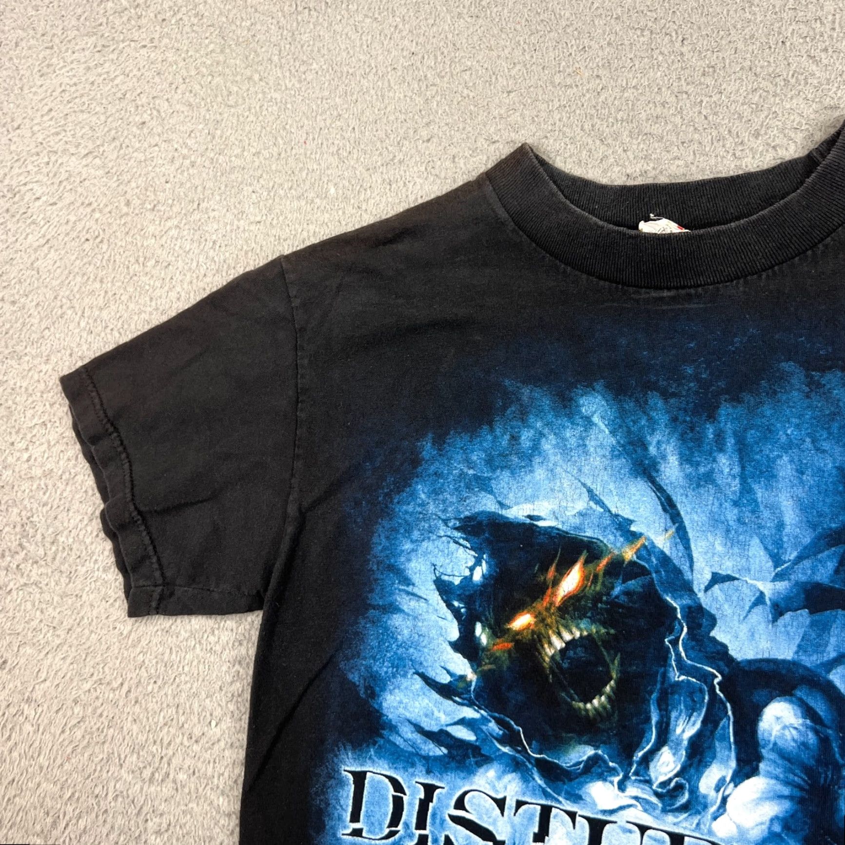 Vintage VINTAGE Disturbed Band T-Shirt Black Short Sleeve Crew Neck 90s Logo Print Men Small Adult Size US S / EU 44-46 / 1 - 3 Thumbnail