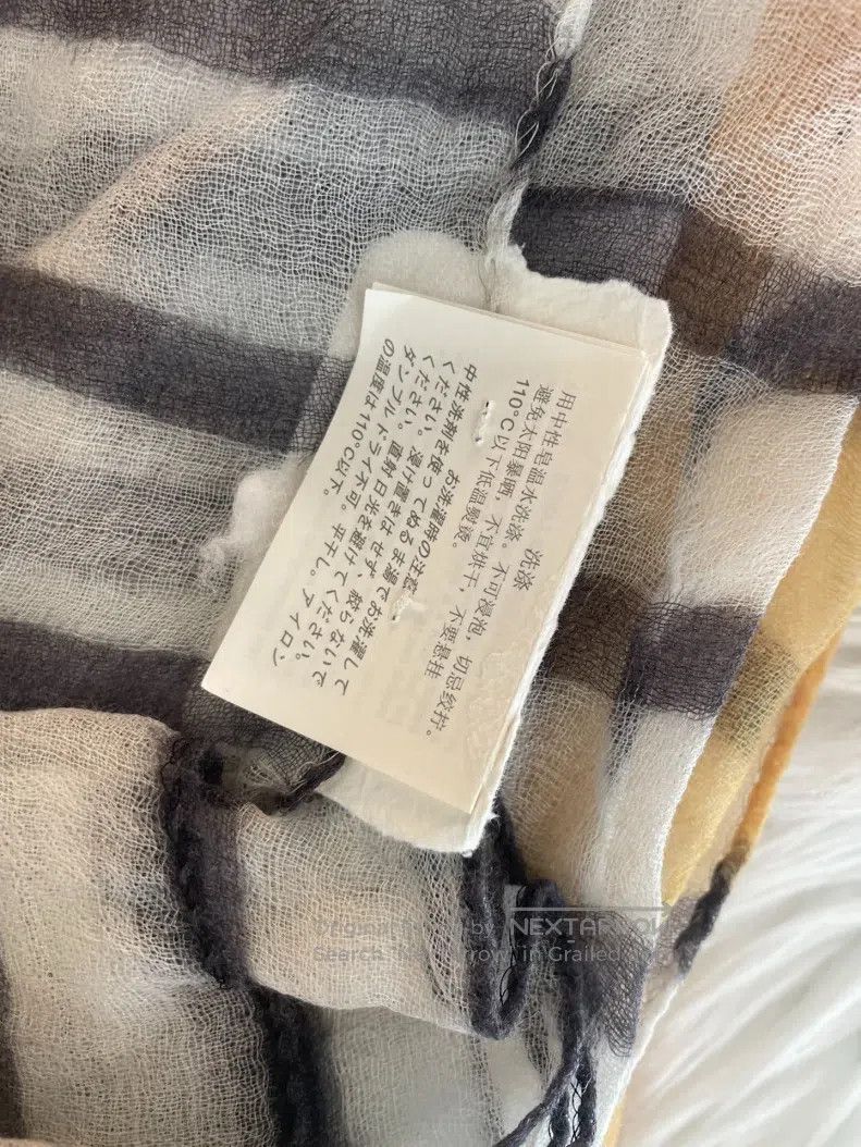 Brunello Cucinelli Brunello Cucinelli Yellow Striped Cashmere Scarf - Lightwe Size ONE SIZE - 5 Thumbnail
