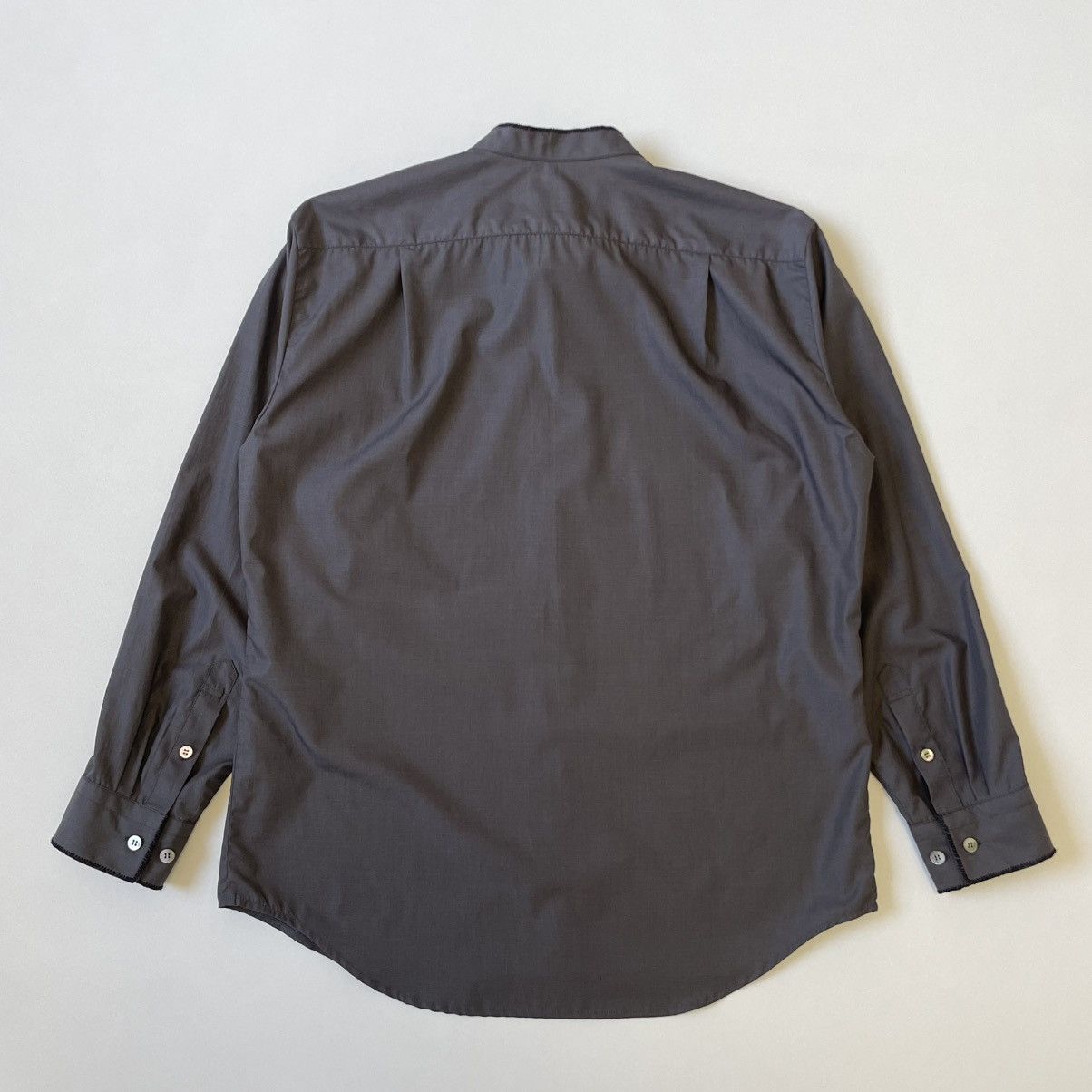 Issey Miyake ‘Contrast Stitch’ Grey Shimmer Cotton Shirt Size US L / EU 52-54 / 3 - 14 Thumbnail